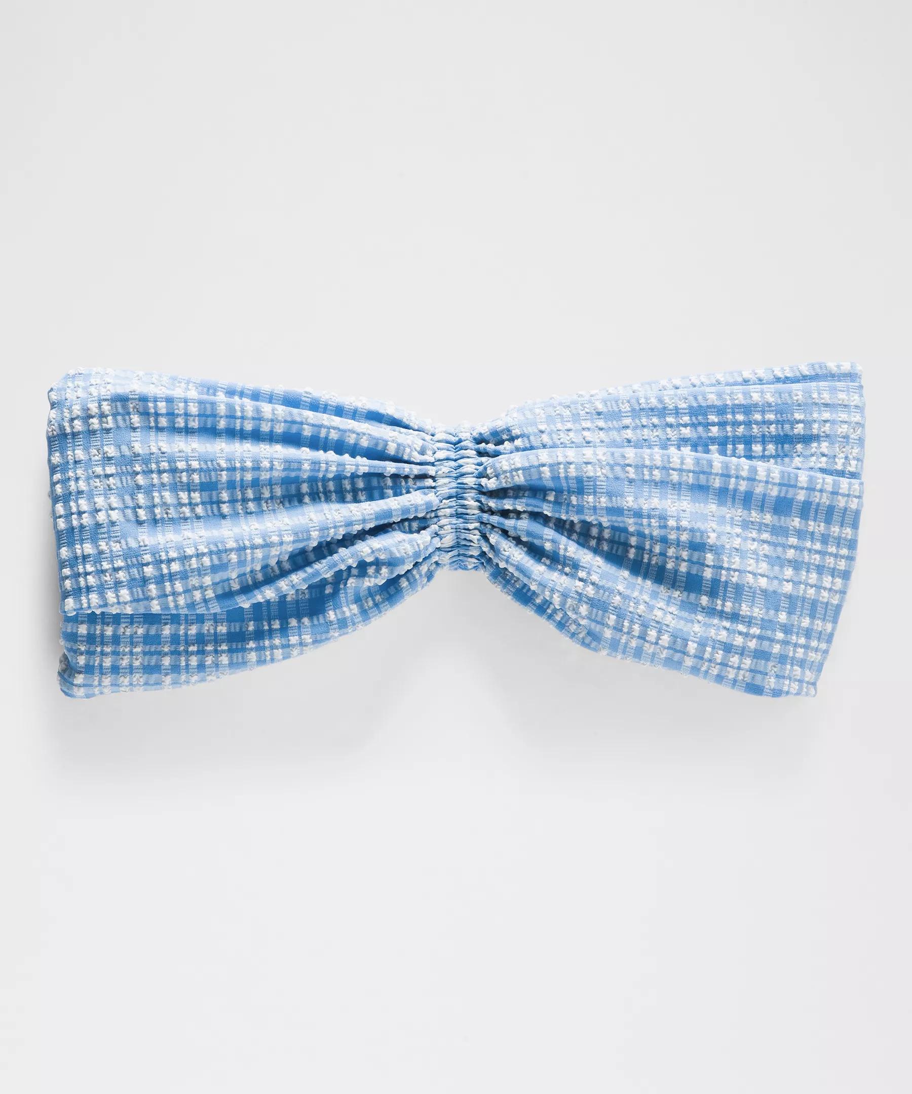 Women's Seersucker Check Gathered Headband Product Image