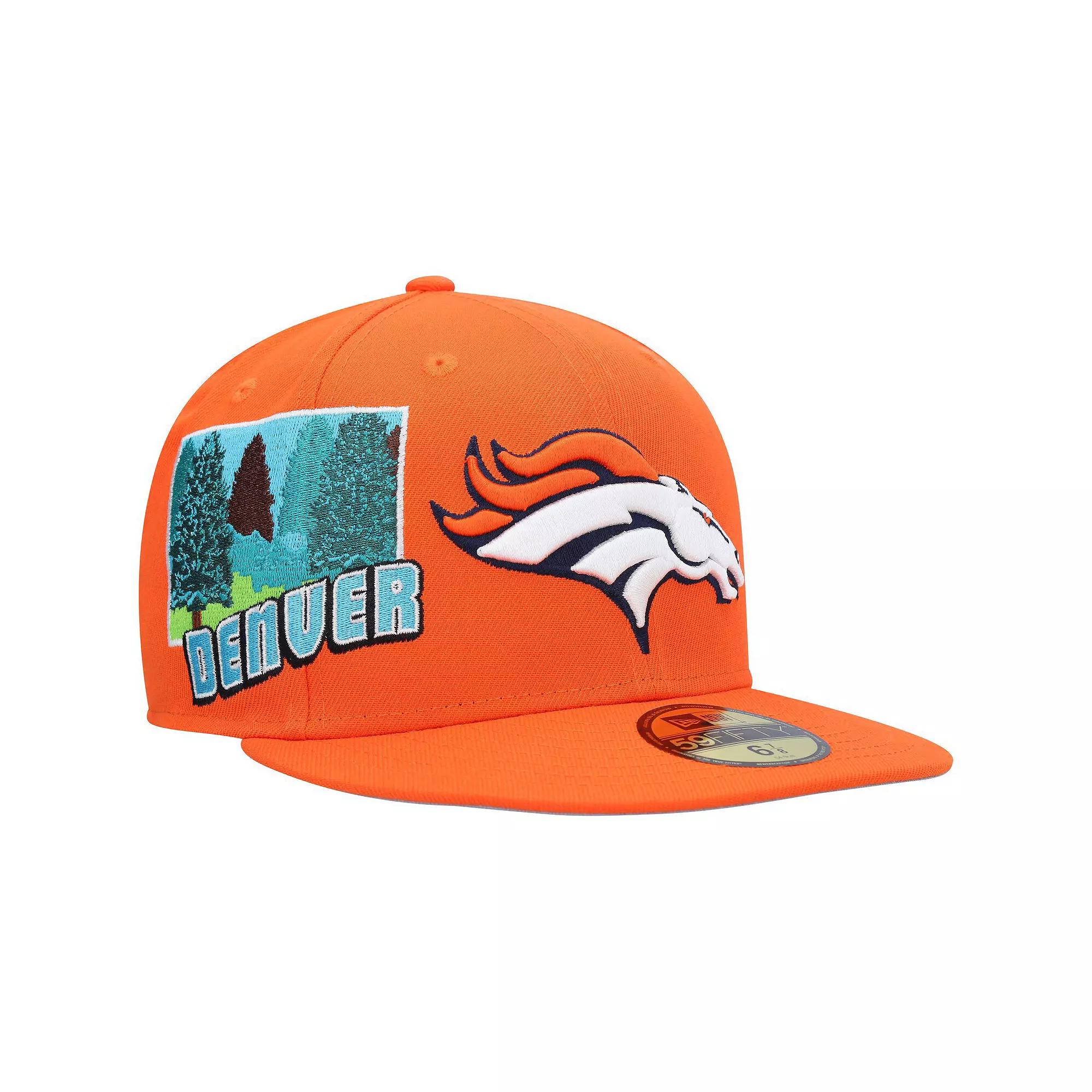 Men's New Era Orange Denver Broncos Stateview 59FIFTY Fitted Hat, Size: 7 1/8 Product Image