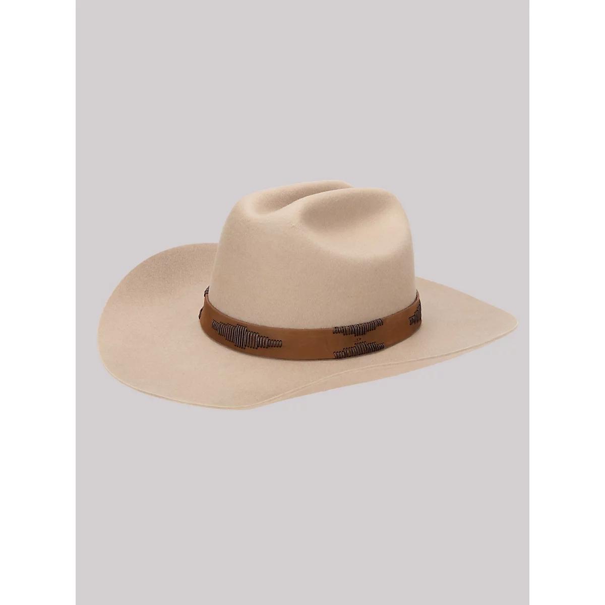 Men's Leather Band Cowboy Hat in Tan Product Image