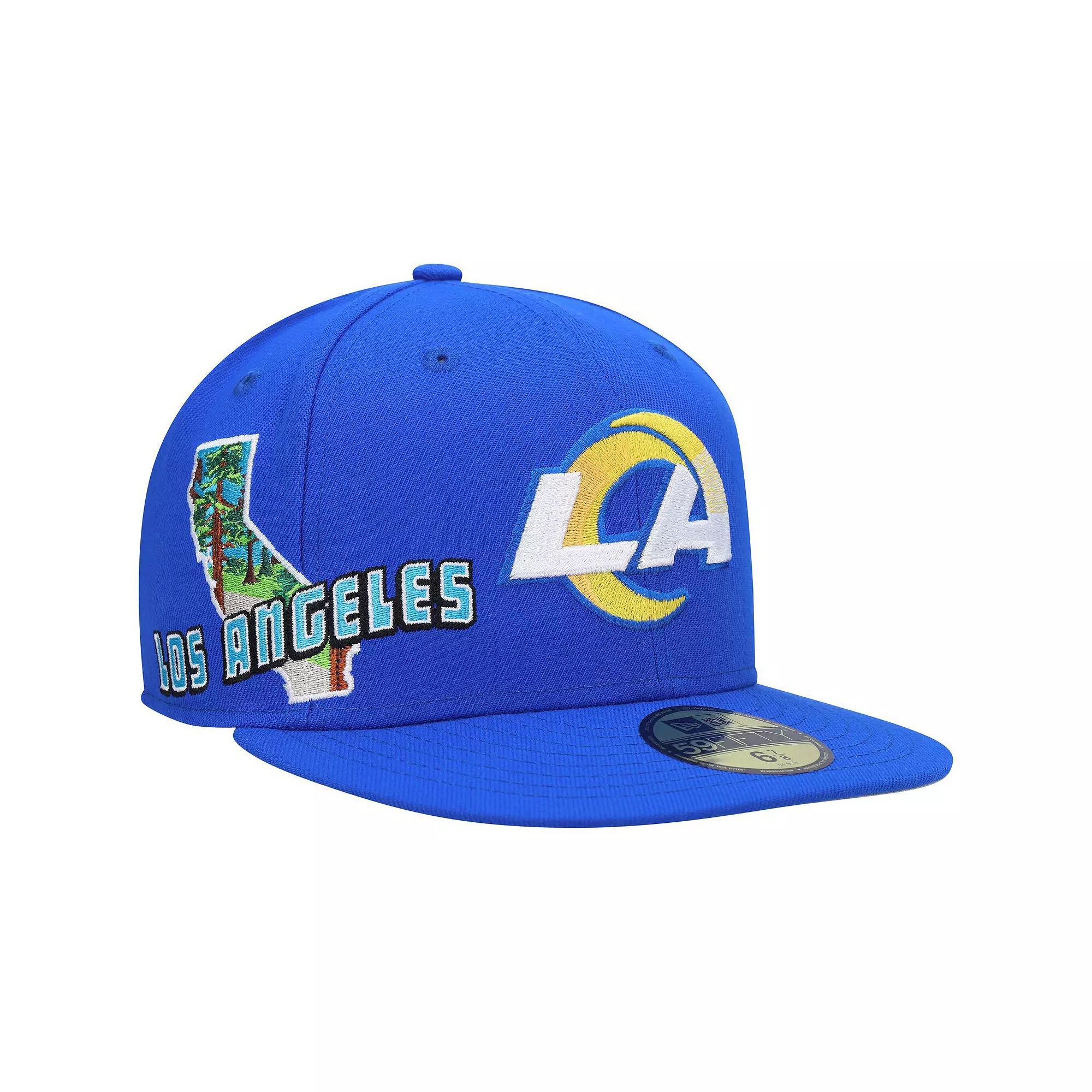 Men's New Era Royal Los Angeles Rams Stateview 59FIFTY Fitted Hat,  Product Image