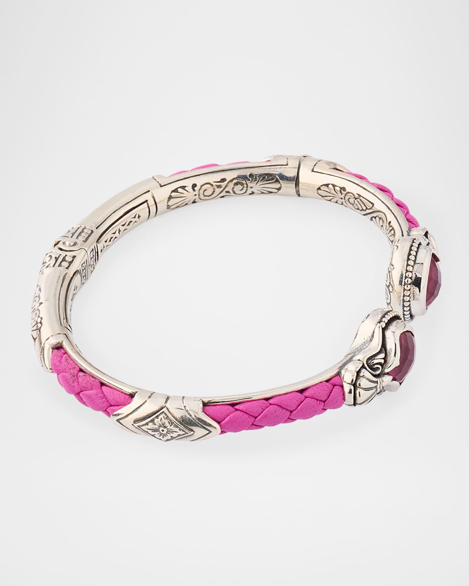 Ivy Rock Crystal, Strawberry Quartz and MOP Cuff Bracelet Product Image