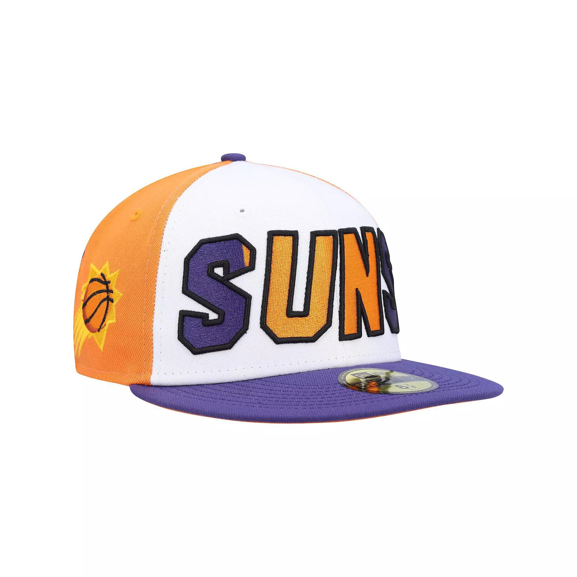 Men's New Era White/Purple Phoenix Suns Back Half 9FIFTY Fitted Hat,  Product Image