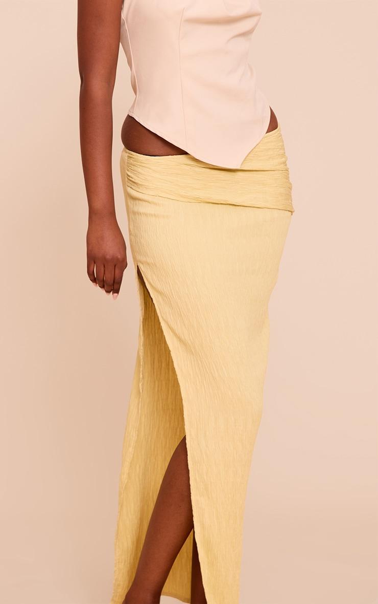 Lemon Woven Textured Maxi Skirt Product Image