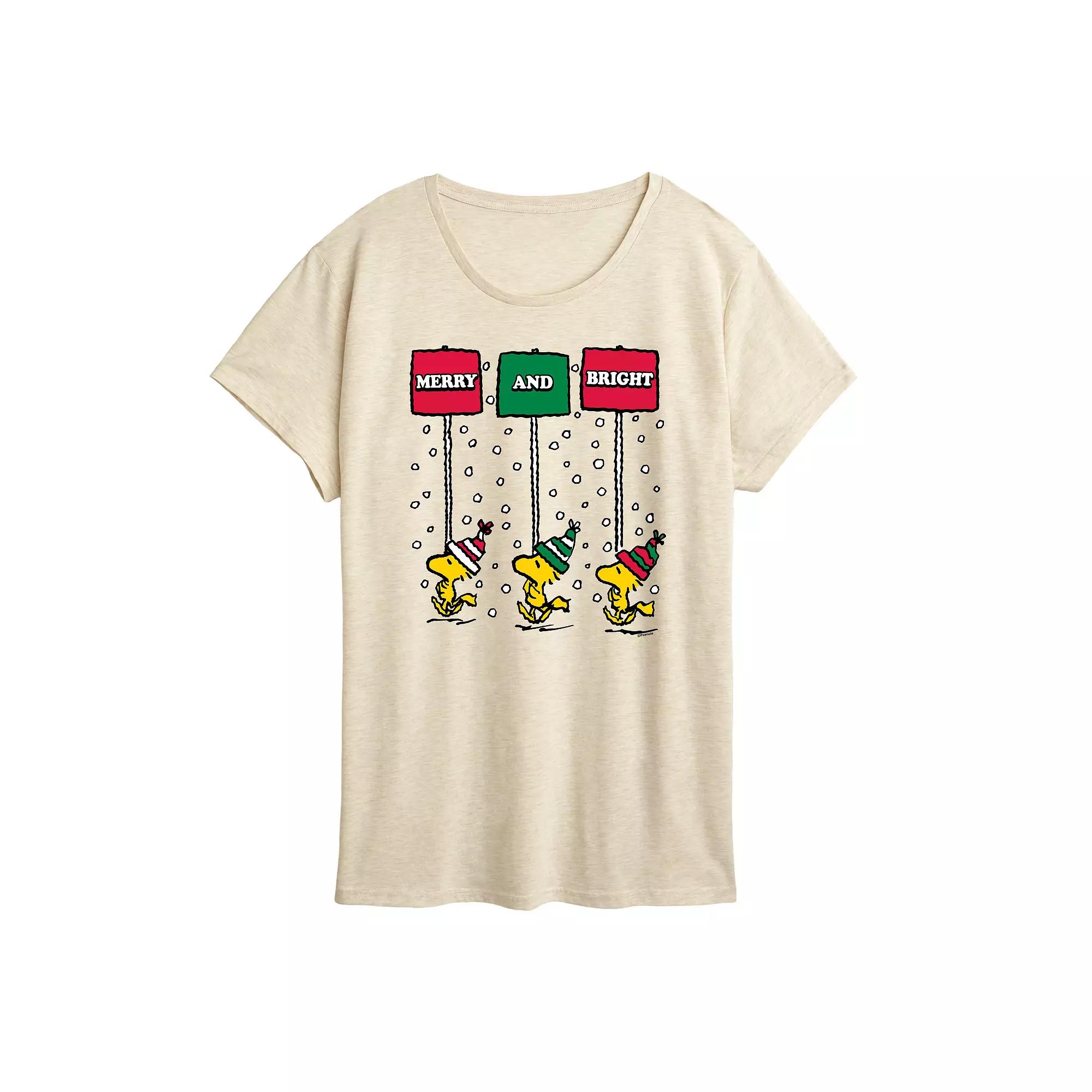 Women's Peanuts Merry & Bright Graphic Tee,  Product Image