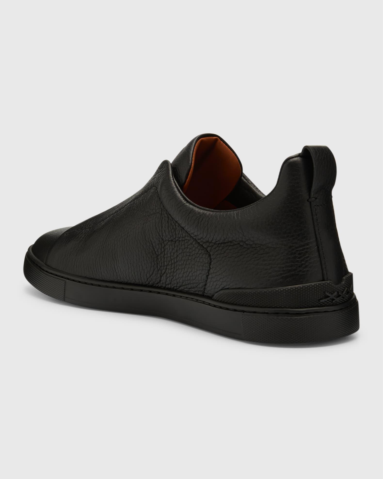Men's Triple Stitch Deerskin Leather Sneakers Product Image