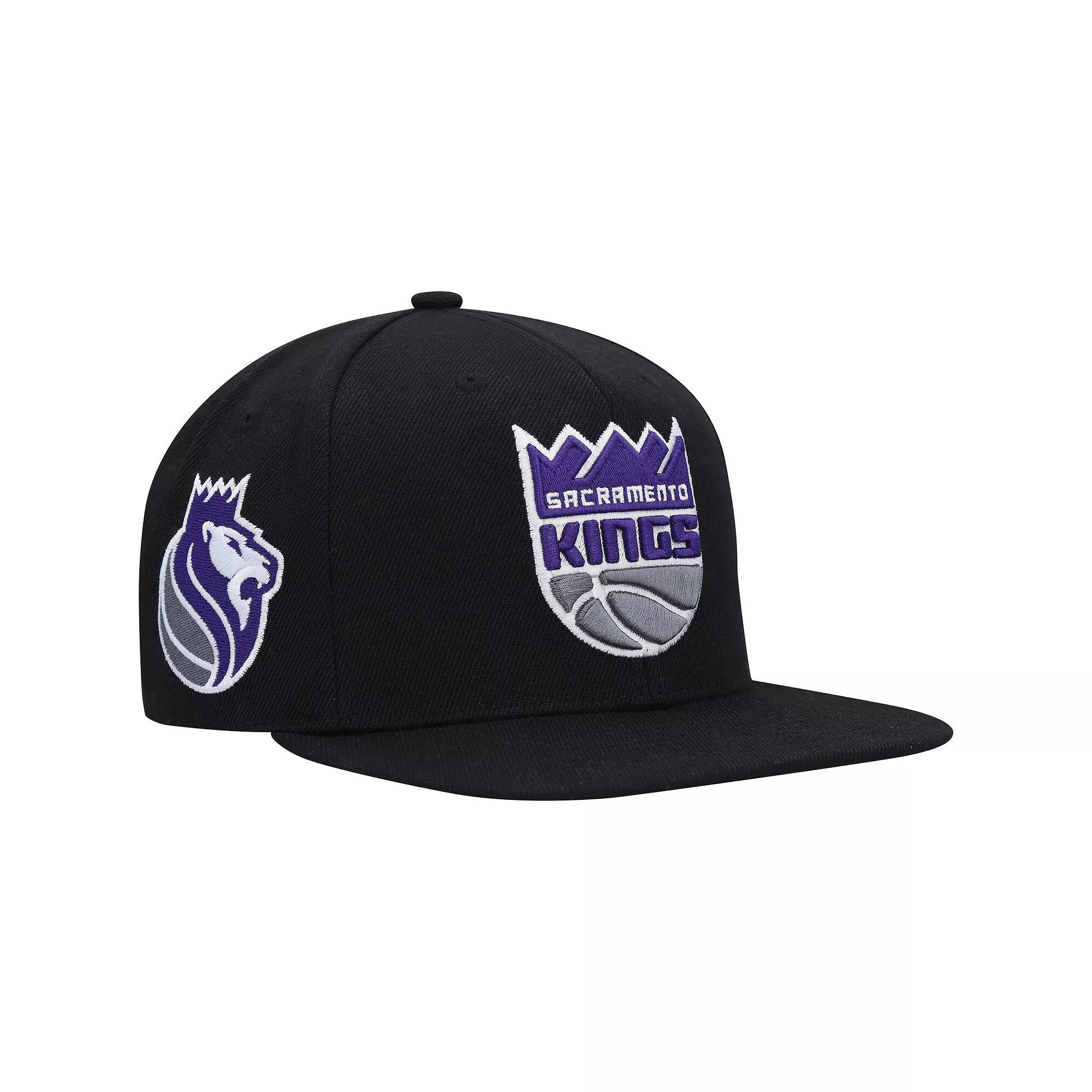 Men's Mitchell & Ness Black Sacramento Kings Side Core 2.0 Snapback Hat, Kng Black Product Image