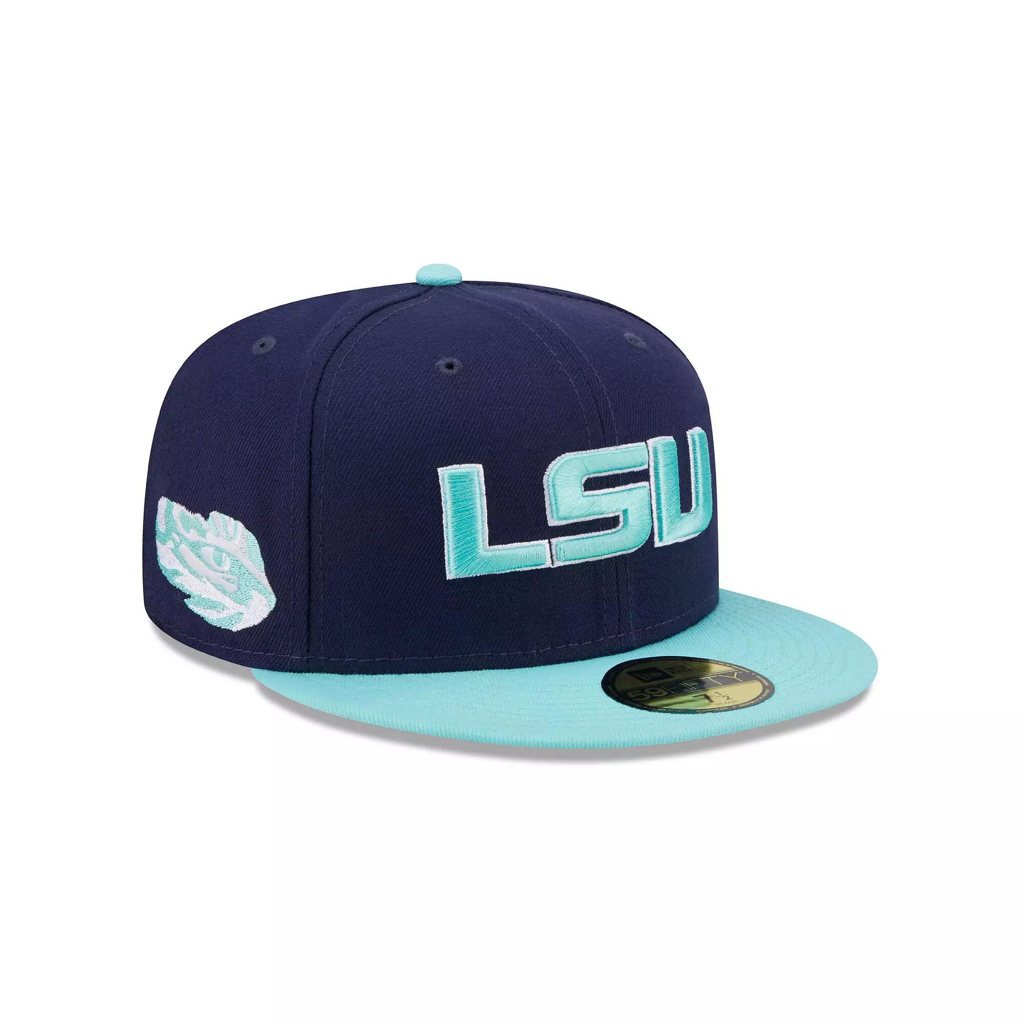 Men's New Era Navy/Light Blue LSU Tigers 59FIFTY Fitted Hat,  Product Image