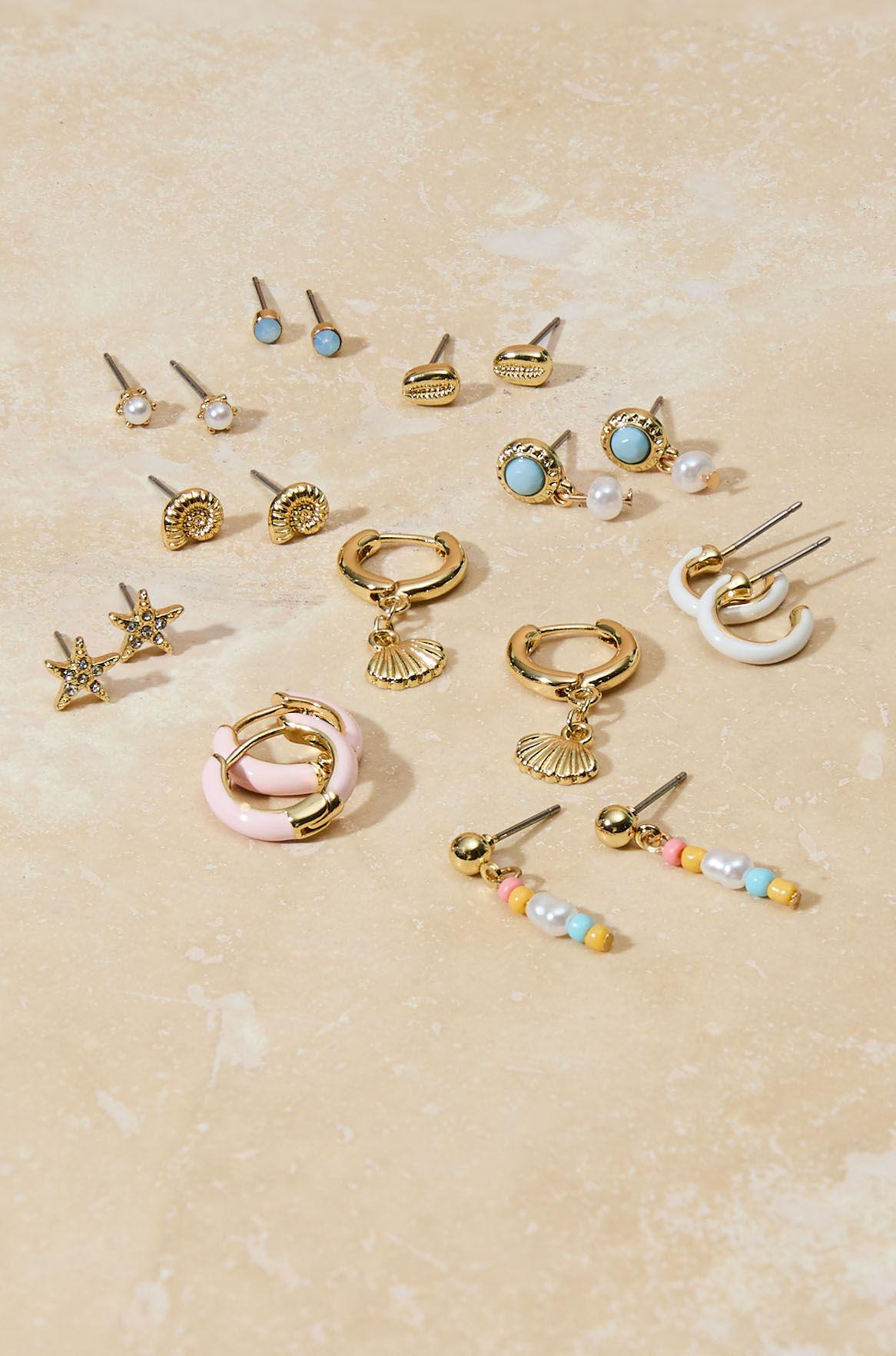 18K Gold Italian Summer Earring Pack Product Image