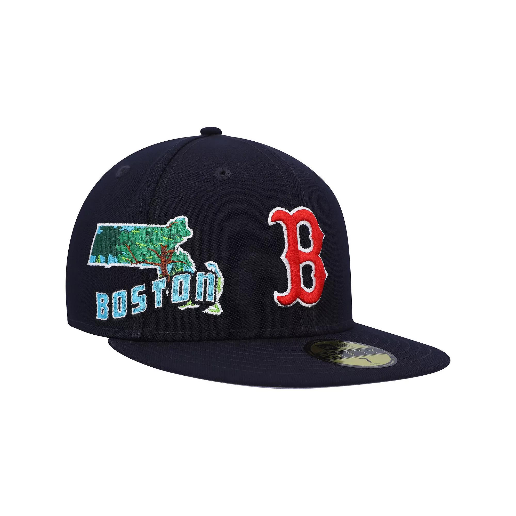 Men's New Era Navy Boston Red Sox Stateview 59FIFTY Fitted Hat, Size: 8, Blue Product Image