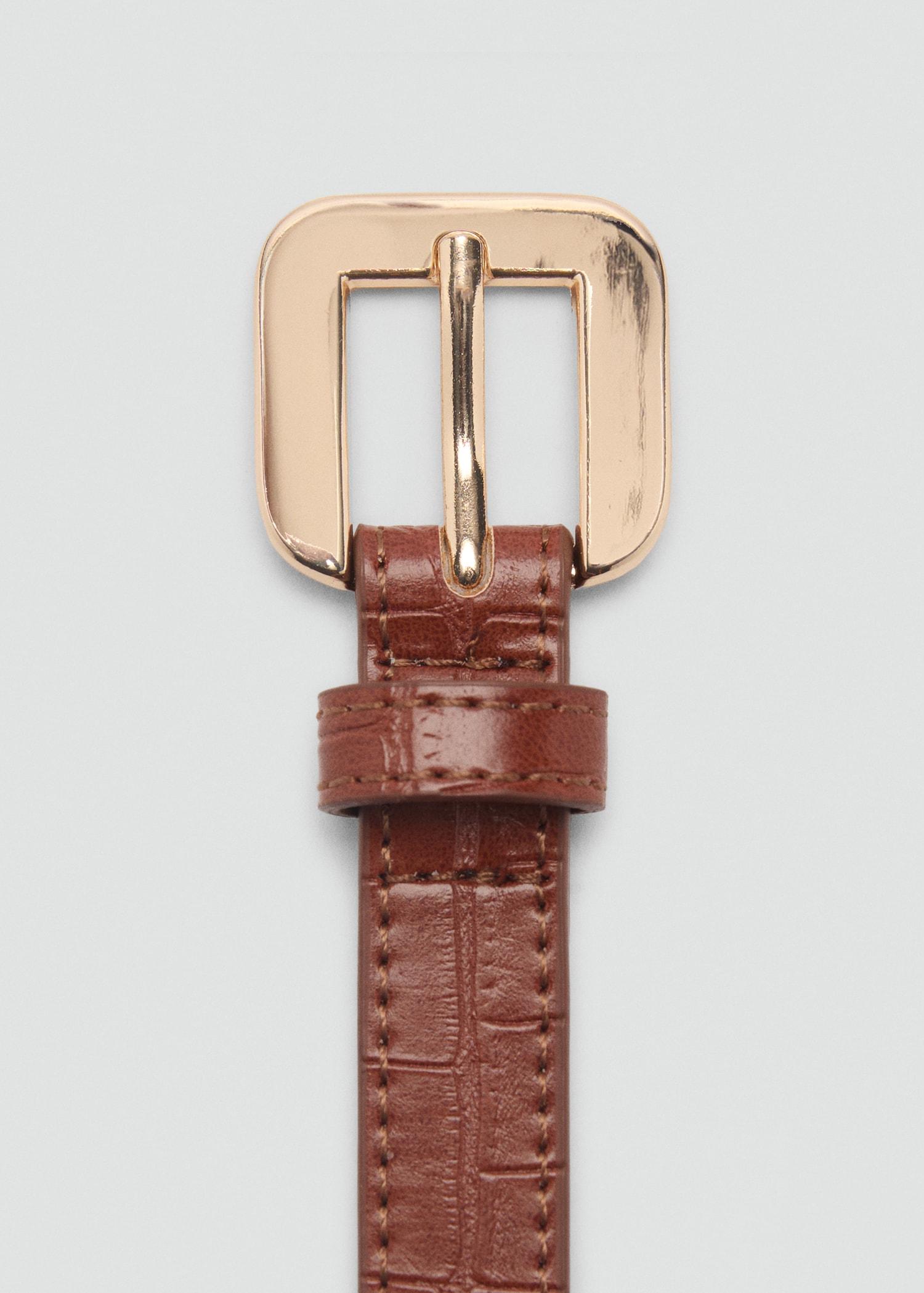 Croco leather-effect belt - Women | MANGO USA Product Image