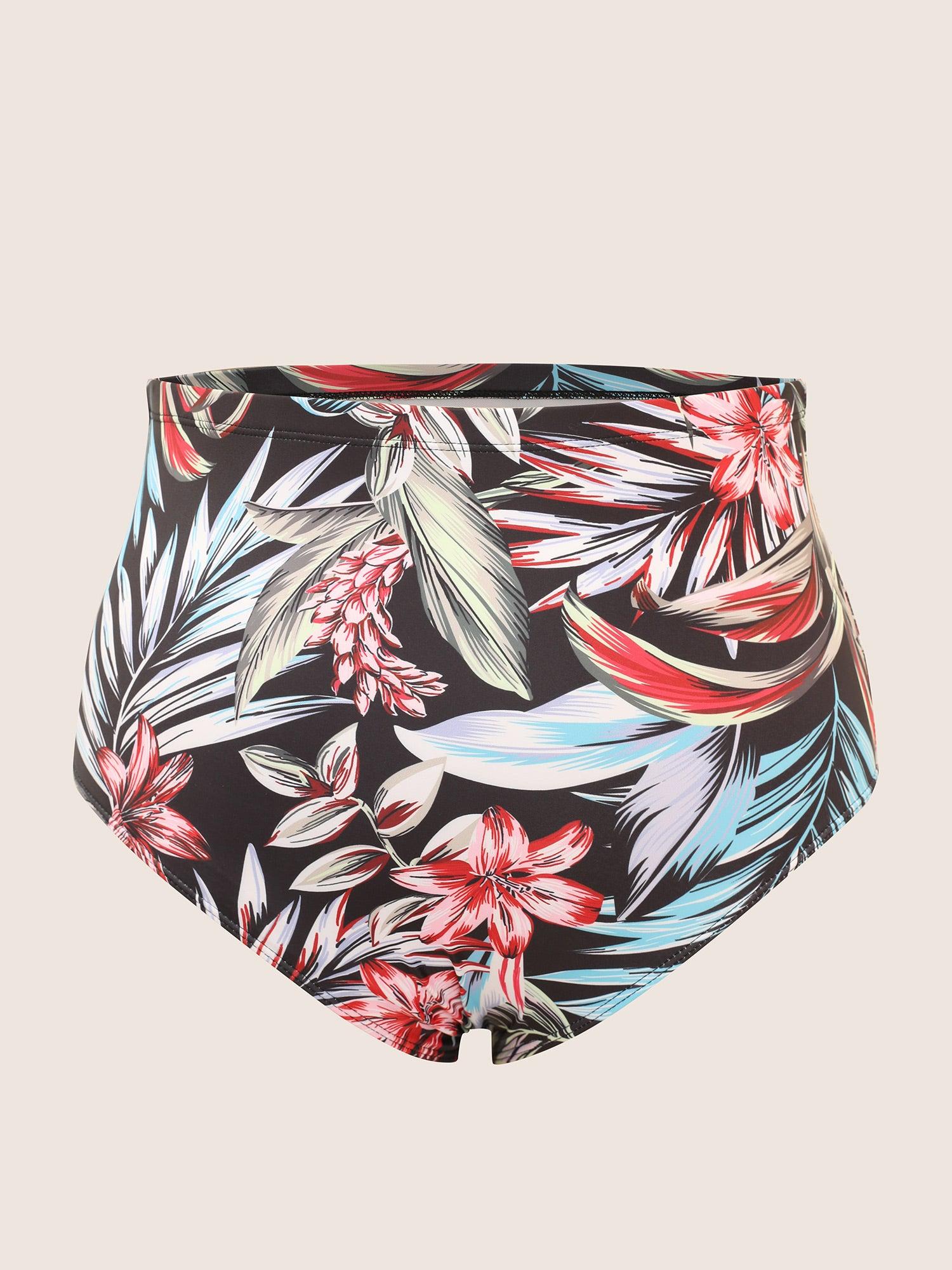 Tropical Print Buckle Detail Swim Dress Female Product Image
