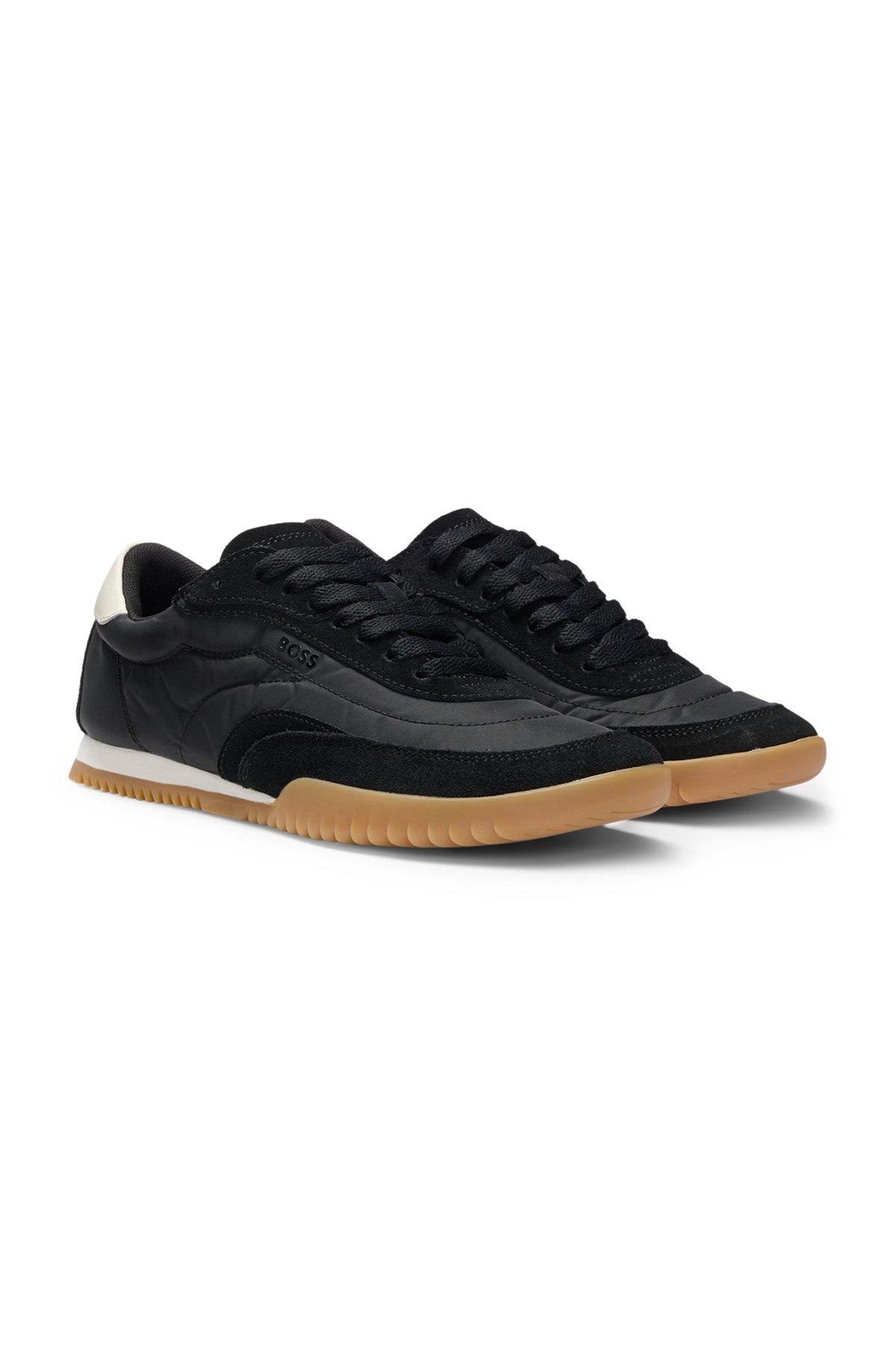 Low-top trainers in fabric and suede Product Image