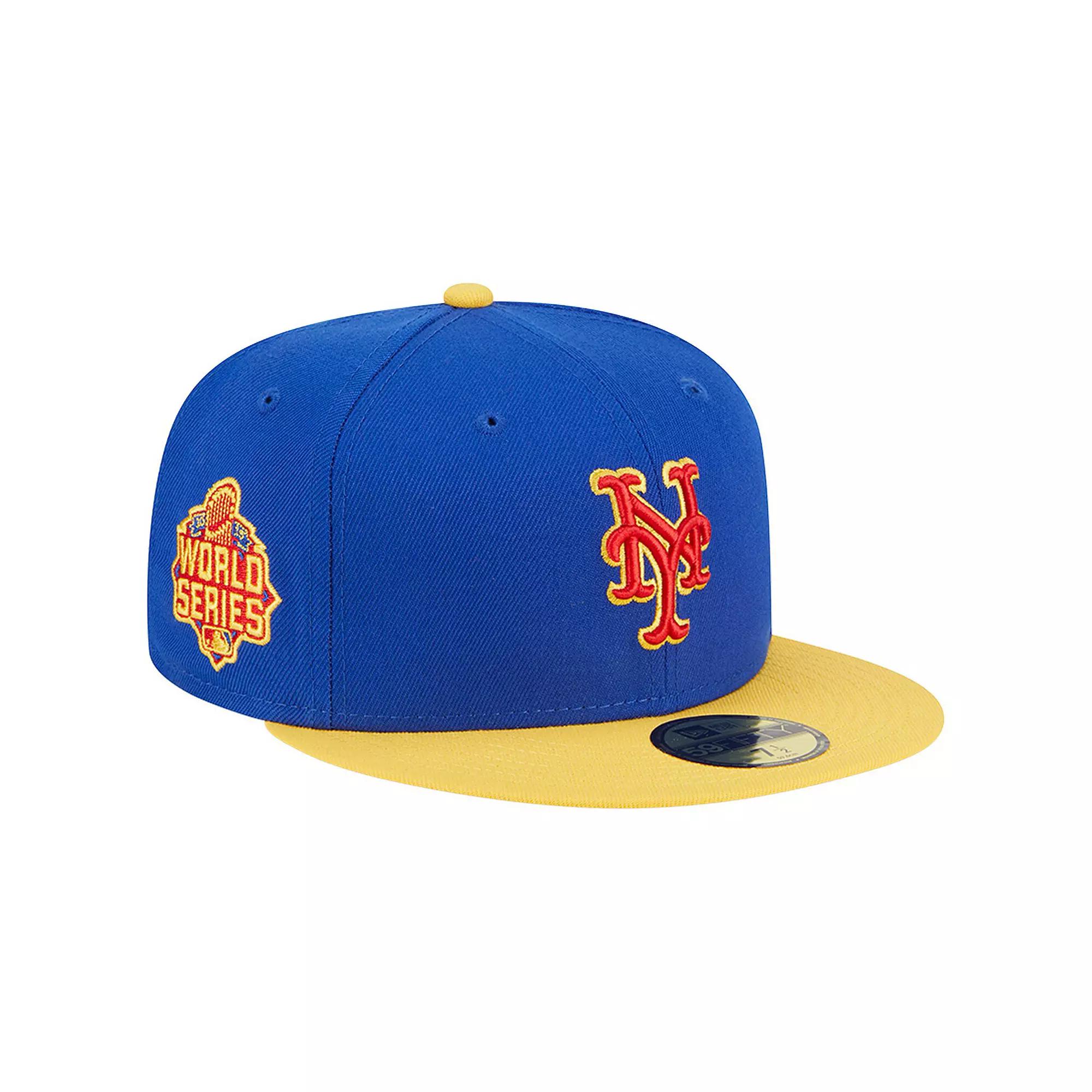 Men's New Era  Royal/Yellow New York Mets Empire 59FIFTY Fitted Hat, Size: 7, Blue Product Image