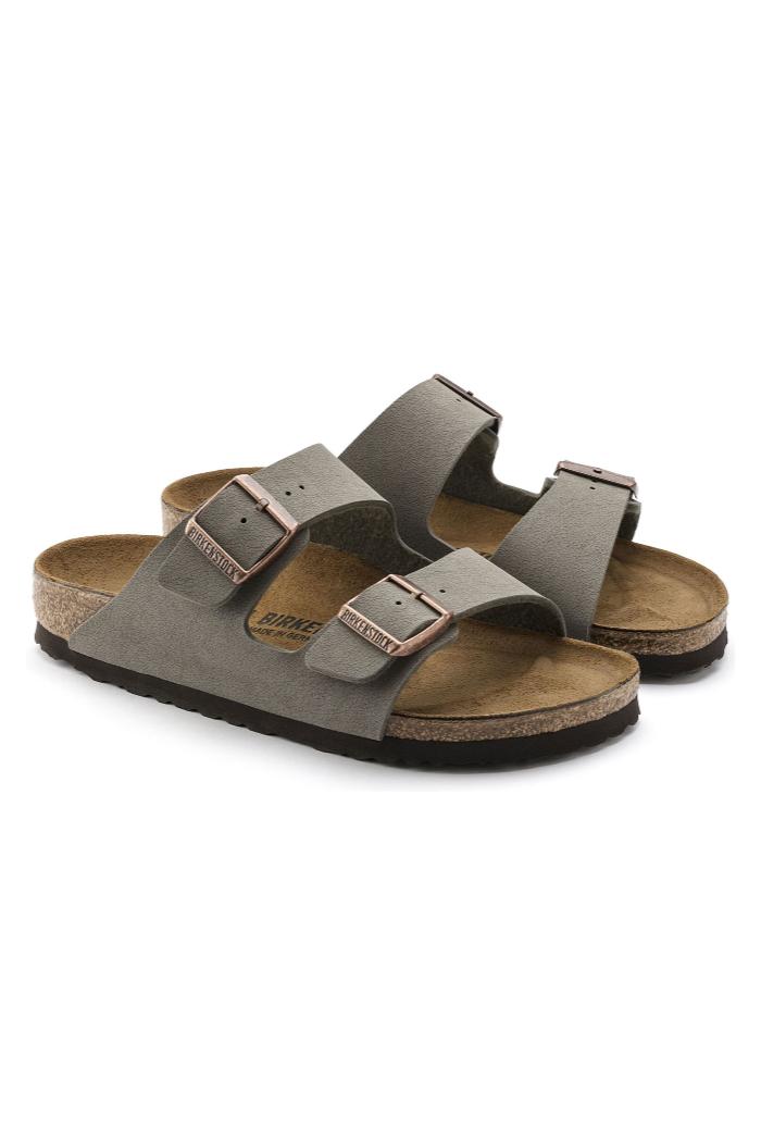 Birkenstock Arizona Birkibuc Regular Width in Stone Product Image