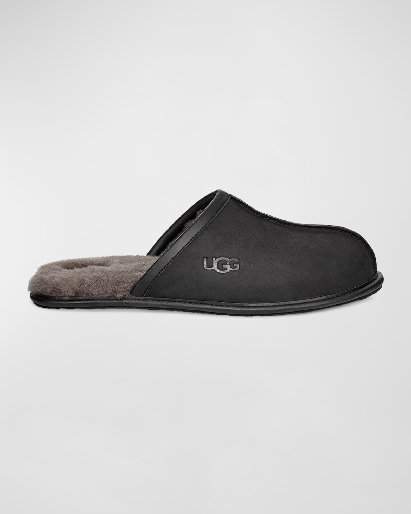 UGG Mens Scuff Leather Sheepskin Slippers Product Image