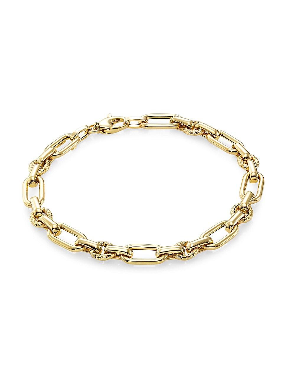 Womens 14K Gold Oval & Round Chainlink Bracelet Product Image