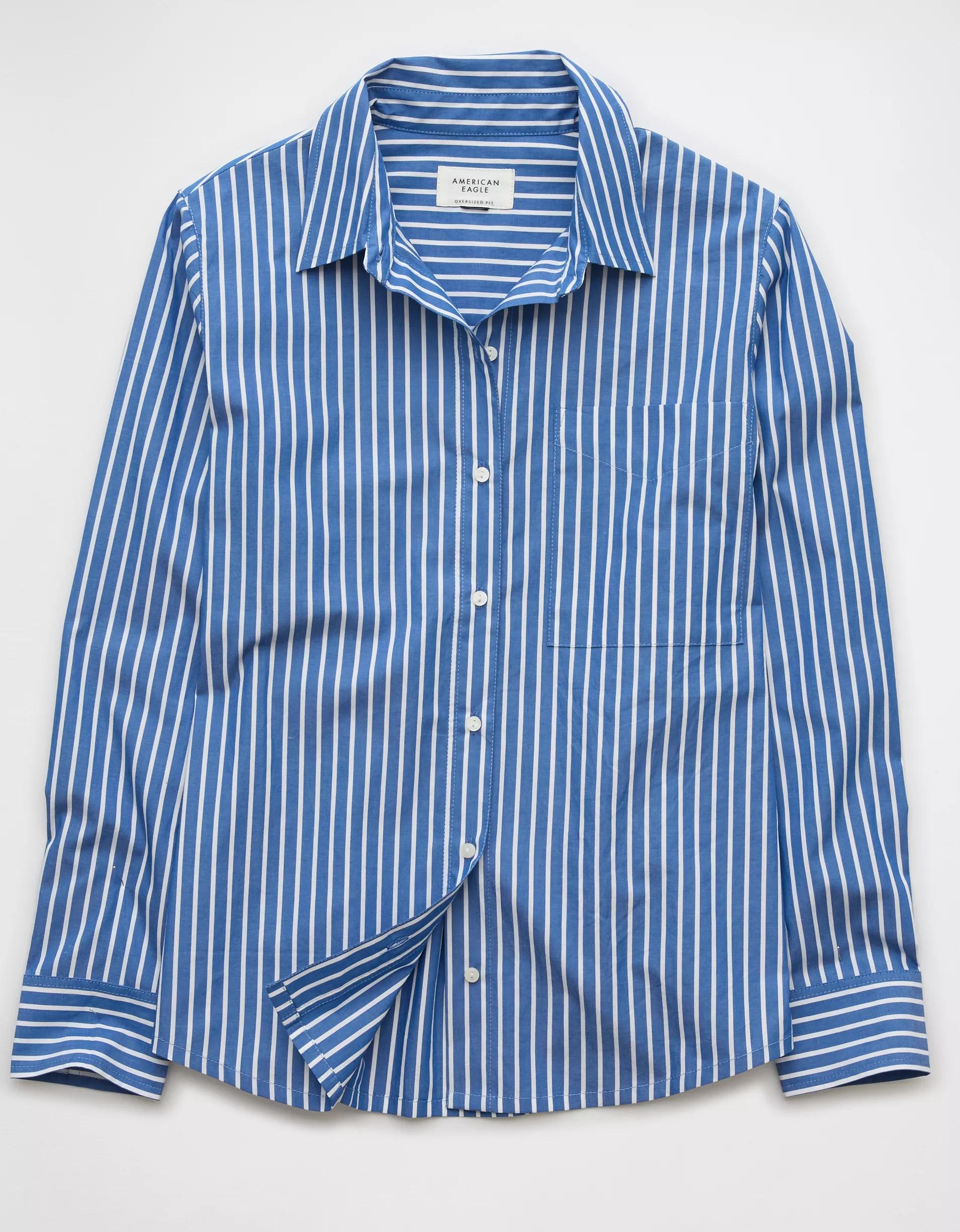 AE Long-Sleeve Button-Up Shirt Product Image