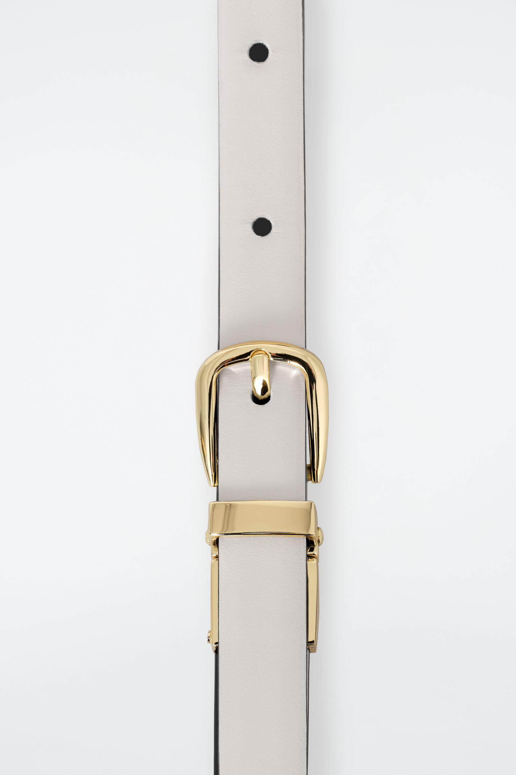 REVERSIBLE SLIM LEATHER BELT Product Image