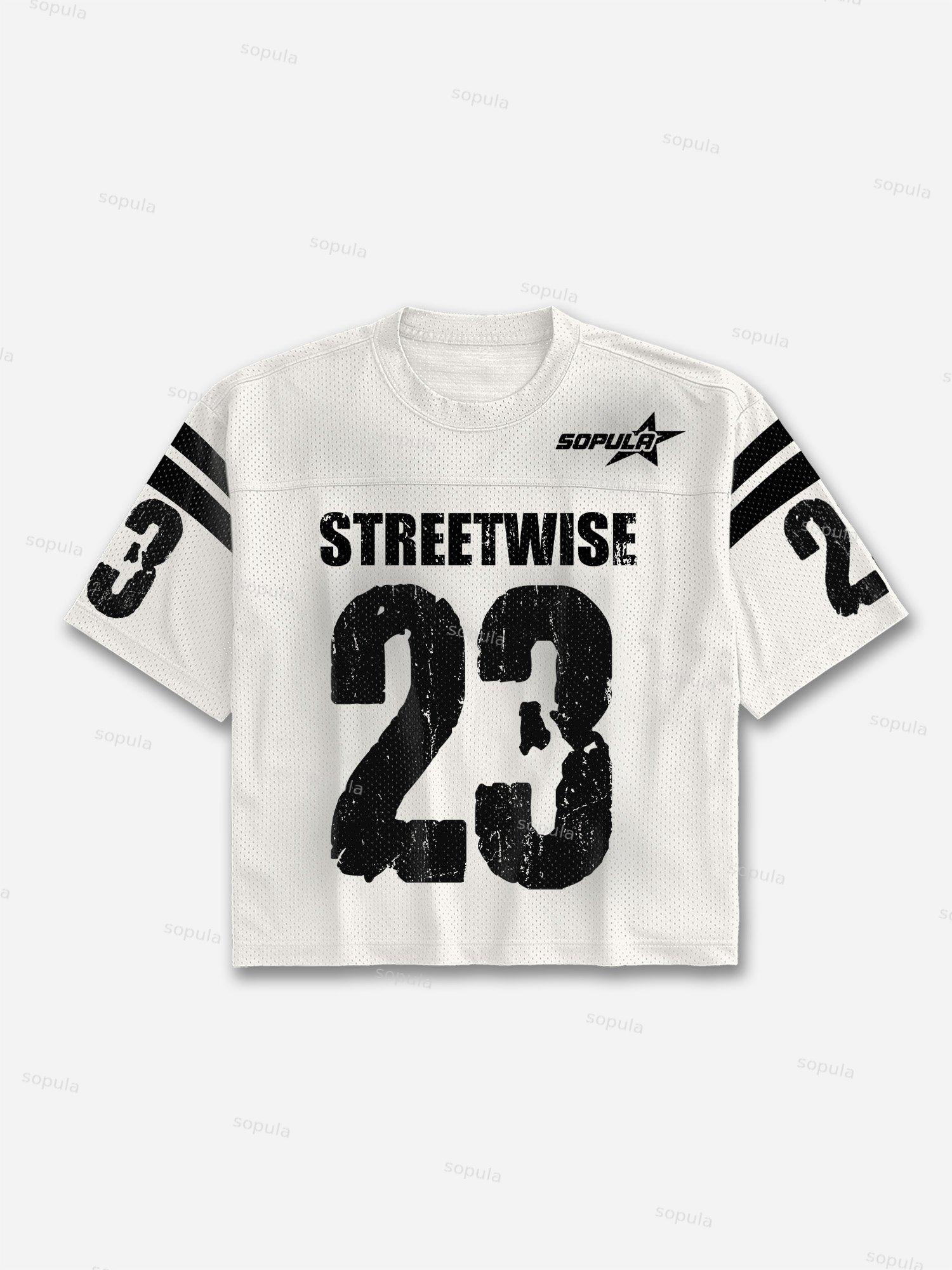 Vintage 23 Graphic Mesh Football Jersey T-shirt Product Image