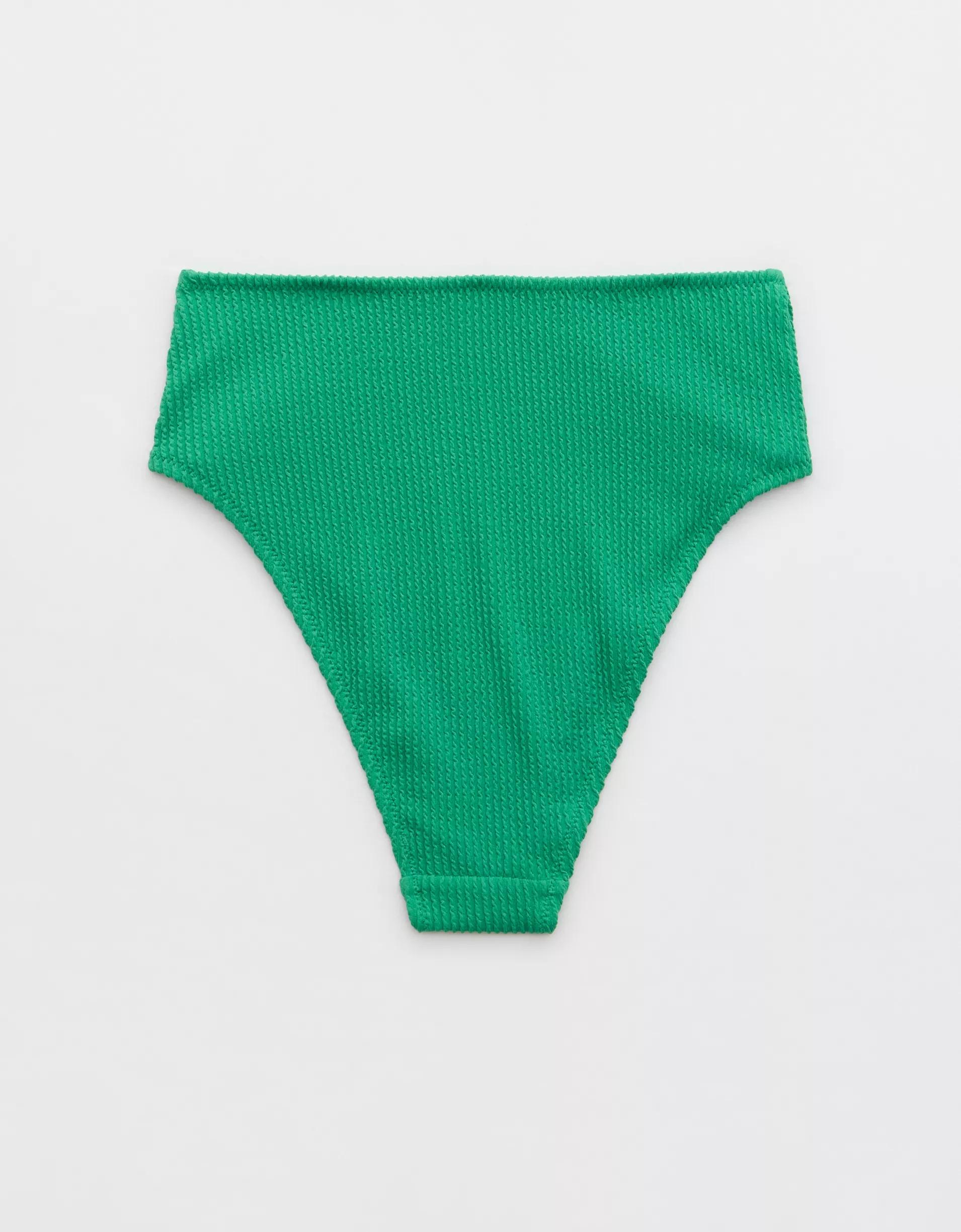 Aerie Crinkle High Cut Cheeky Bikini Bottom Product Image