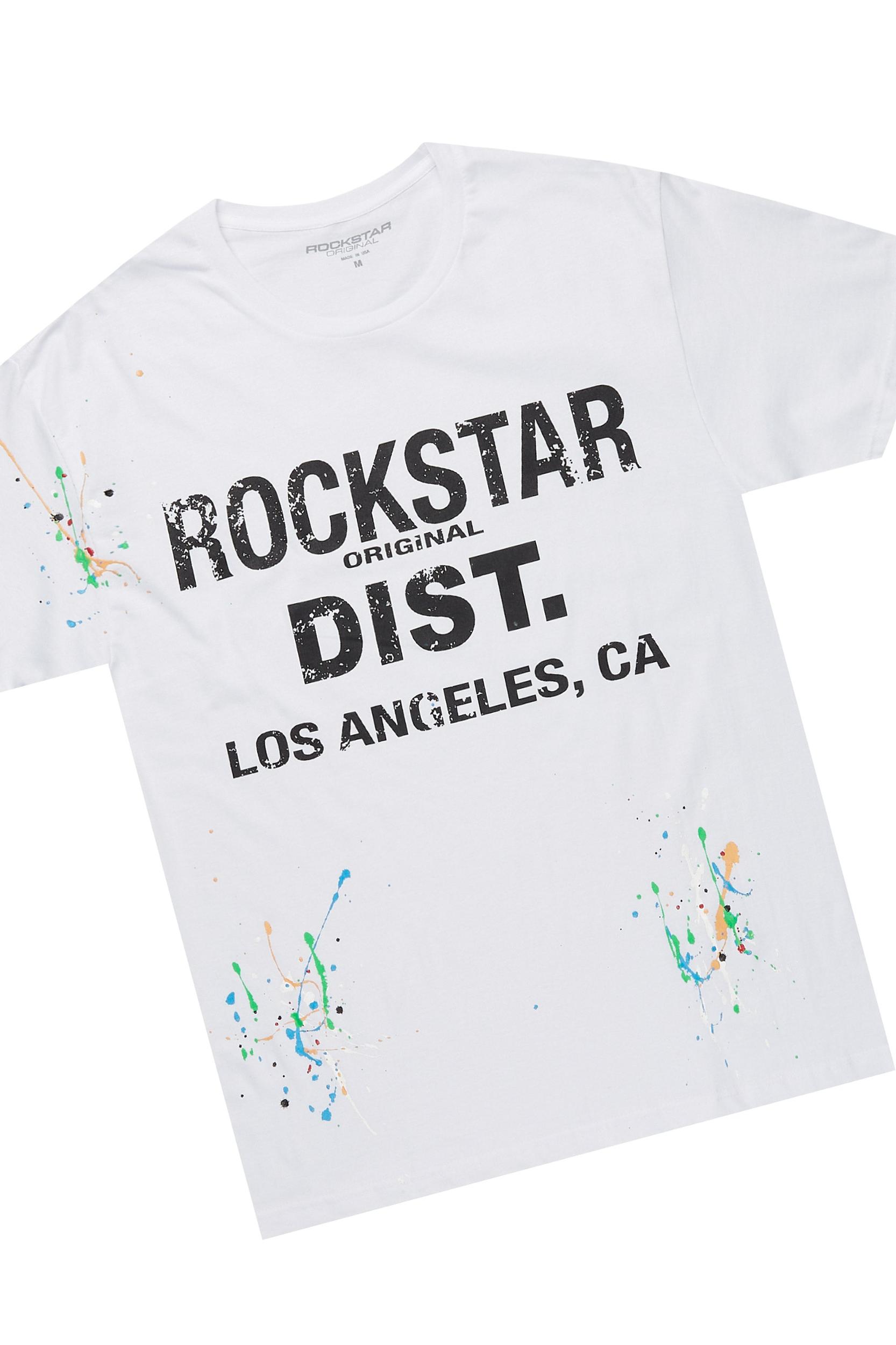 Oriel White/Black T-Shirt/Stacked Flare Jean Set Male Product Image