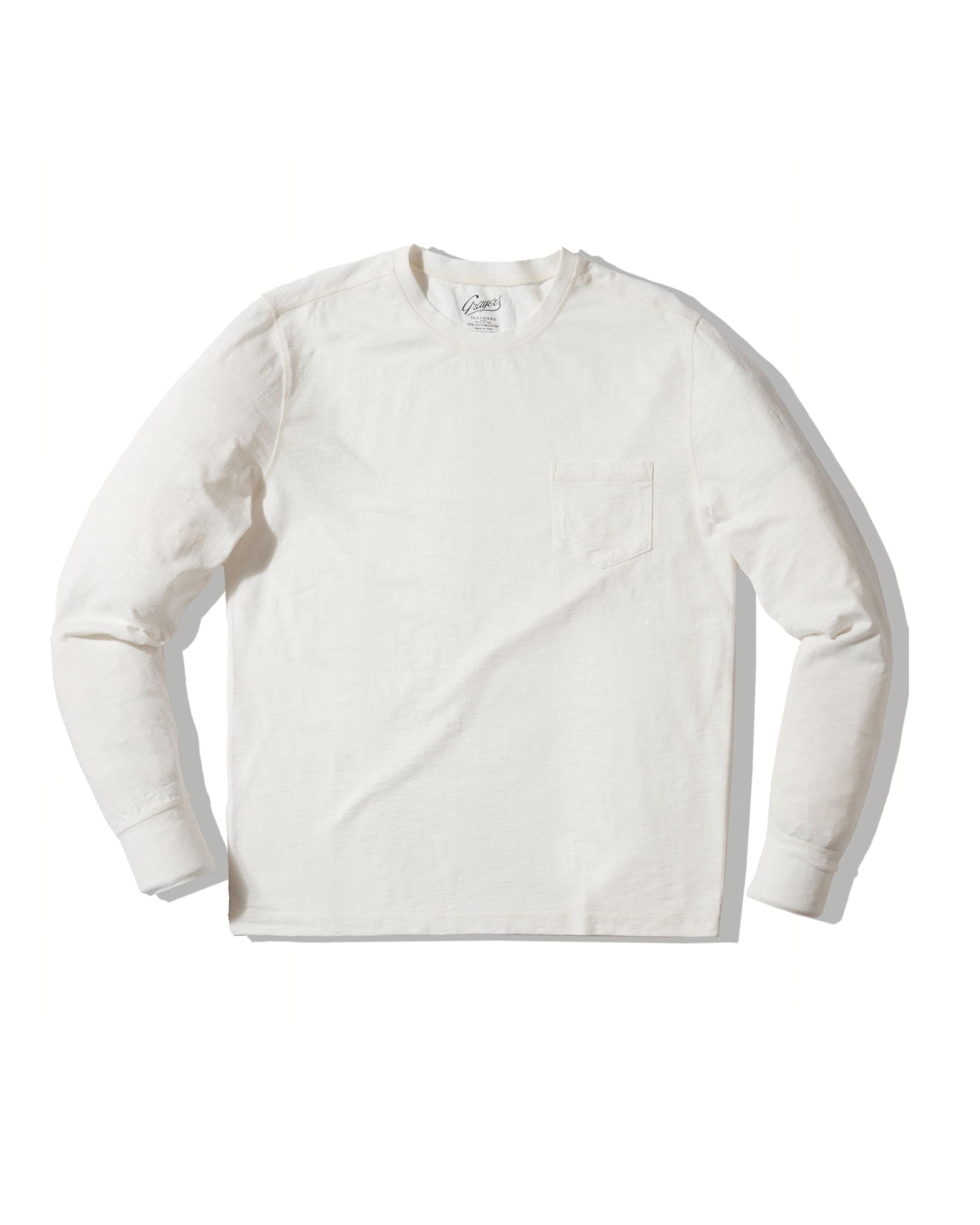 Hewitt Garment Dyed Pocket Tee - White Product Image