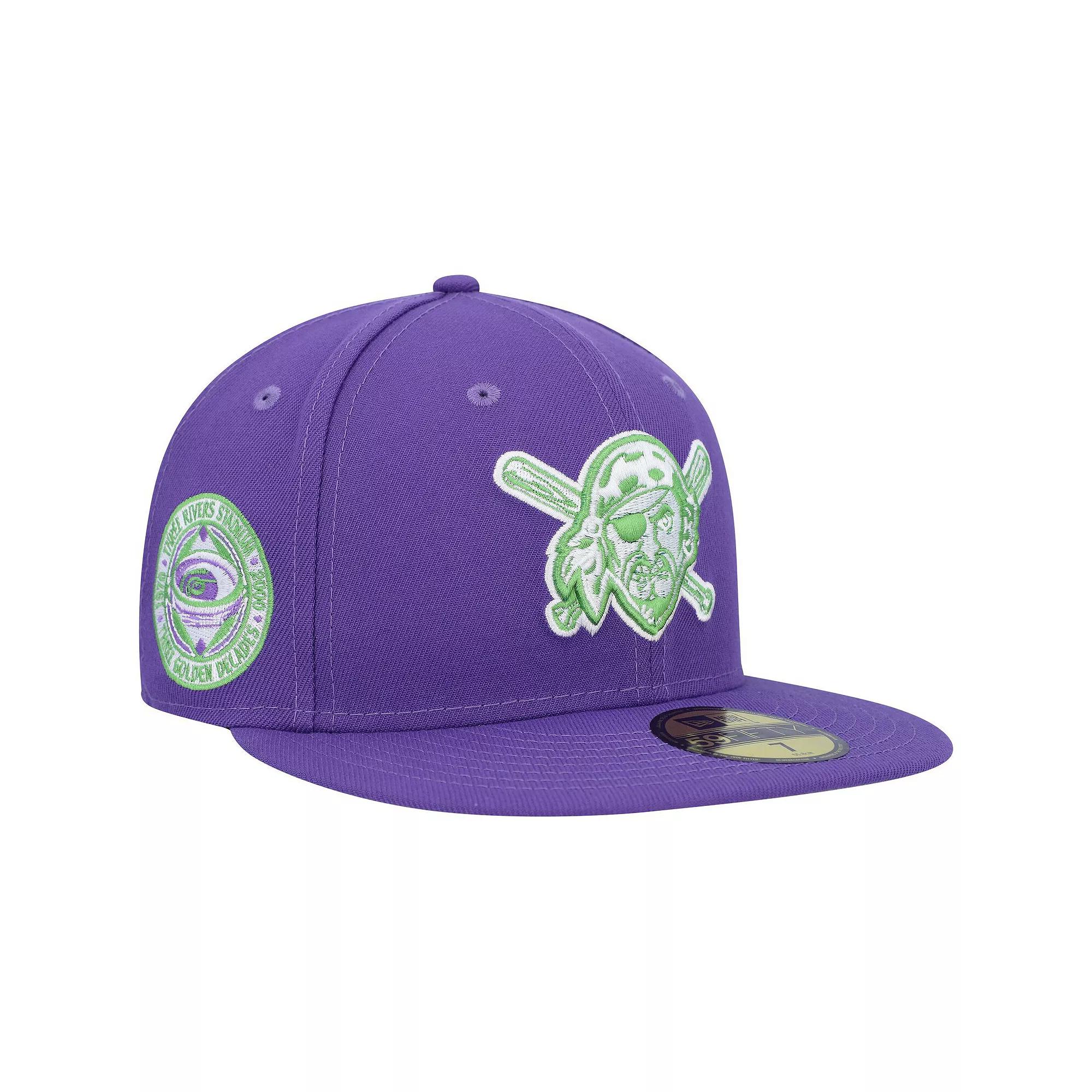 Men's New Era Purple Pittsburgh Pirates Lime Side Patch 59FIFTY Fitted Hat, Size: 8 Product Image