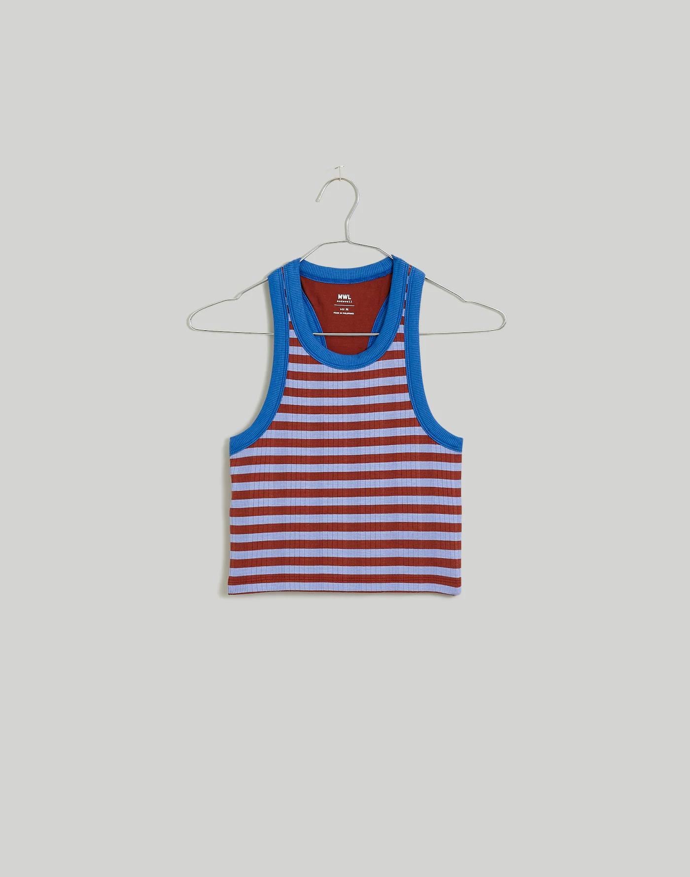 Variegated Rib Crop Tank in Stripe Product Image