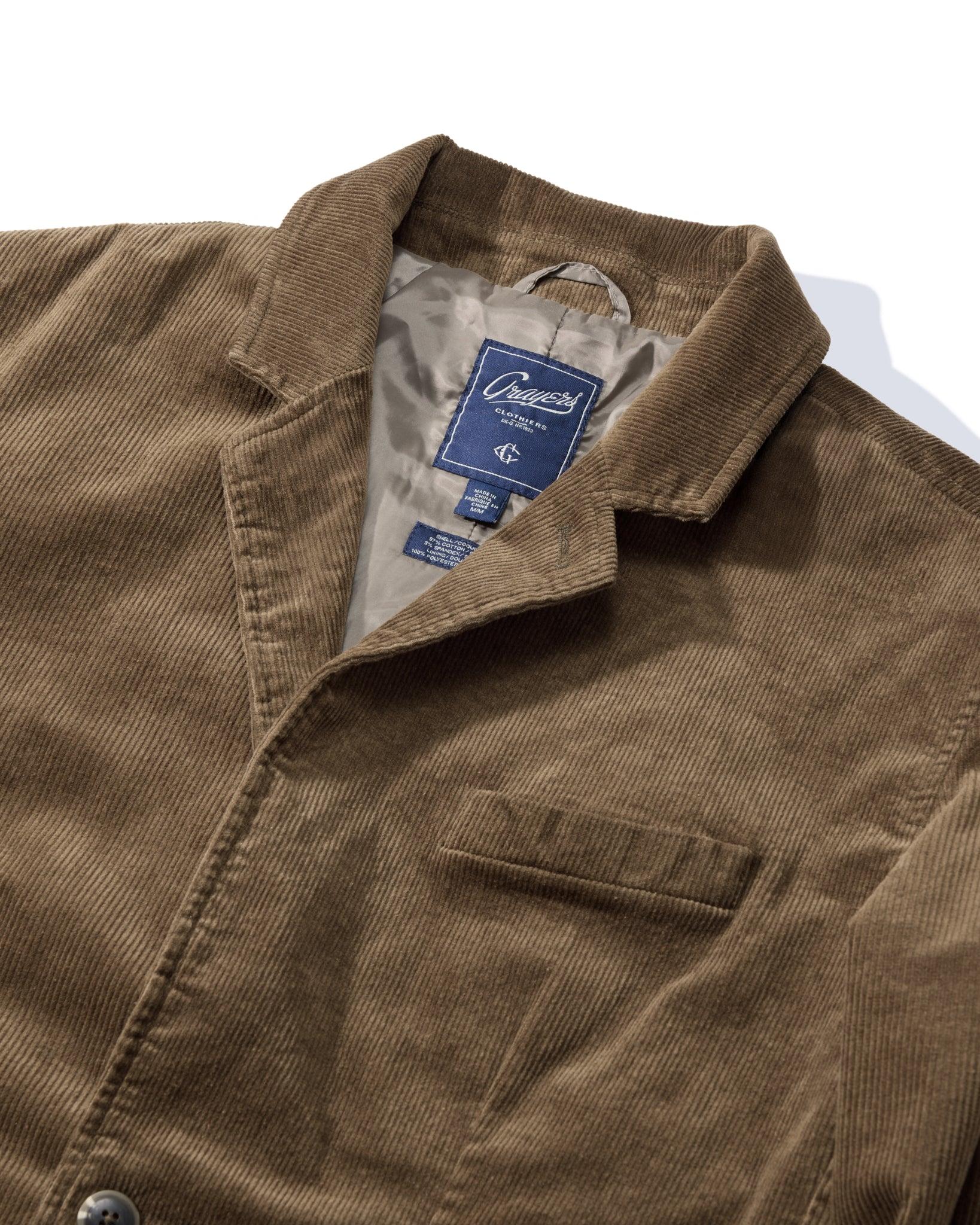 Corduroy Stretch Slim Fit Blazer - Mushroom Product Image