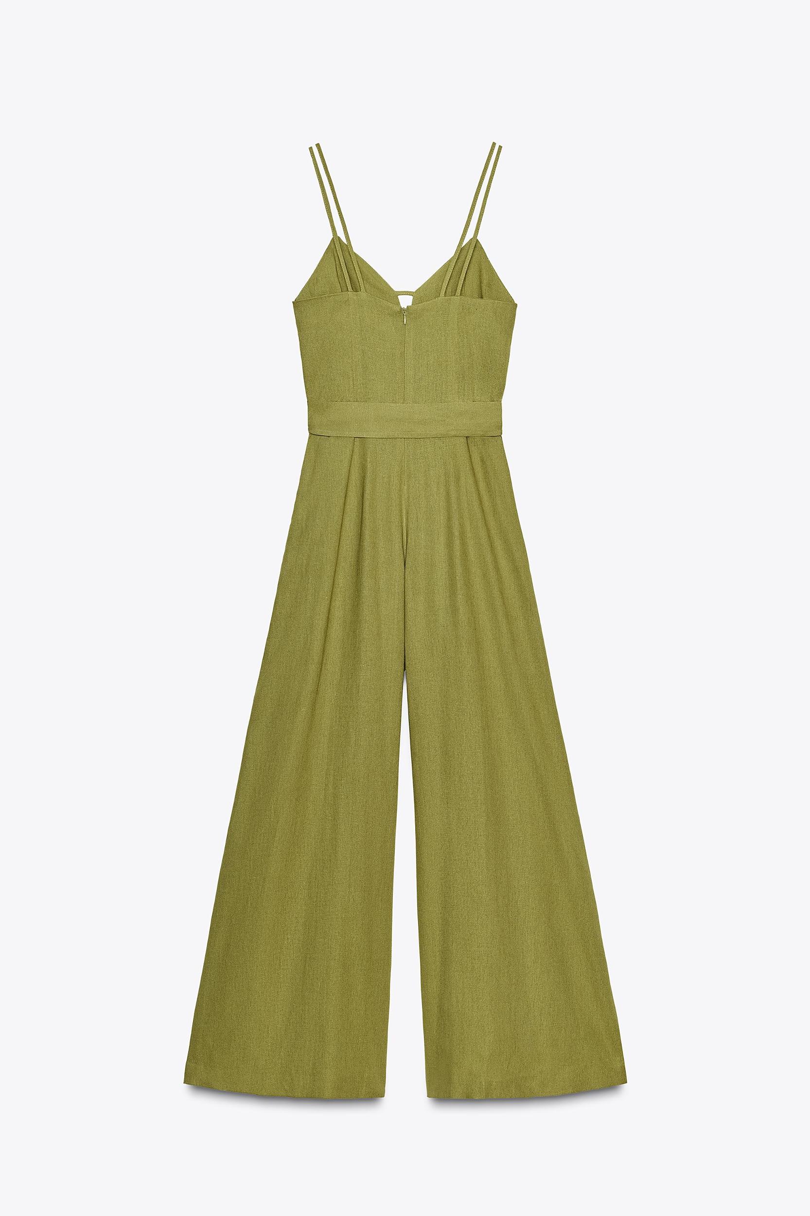 WIDE-LEG STRAPPY LINEN JUMPSUIT Product Image