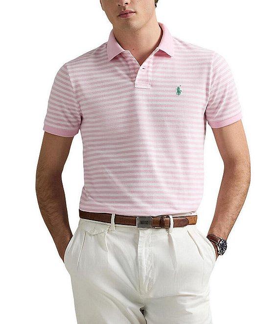 Polo Ralph Lauren Classic Fit Thin Striped Mesh Short Sleeve Polo Shirt Product Image