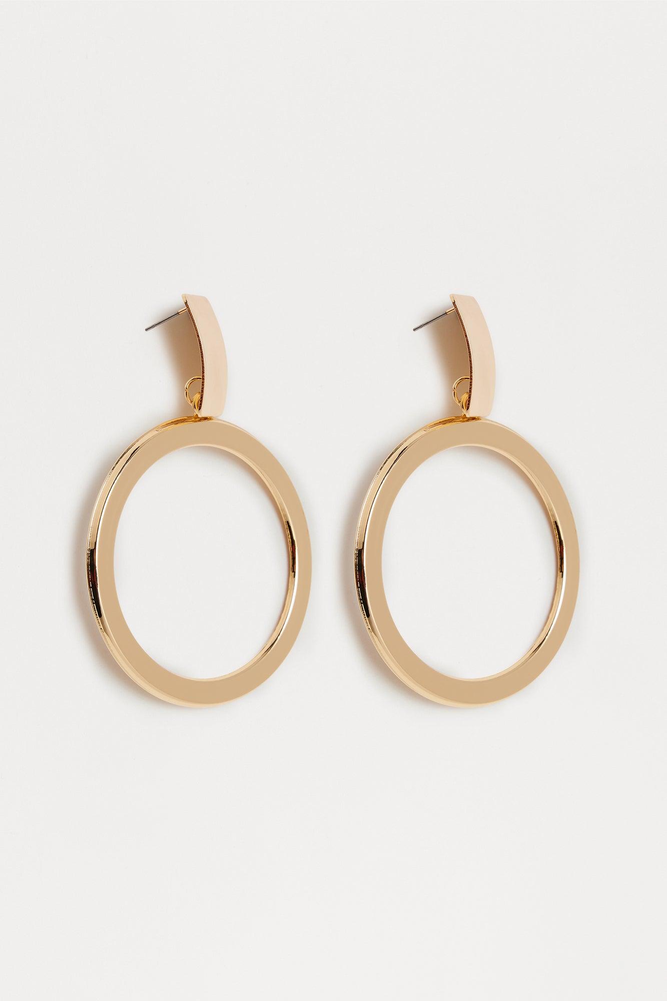 Gilded Essence Statement Drop Earrings - Gold Product Image