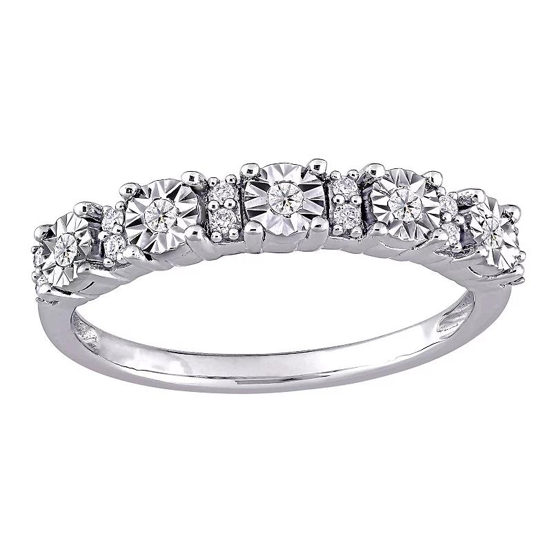 Stella Grace 10k White Gold 1/10 Carat T.W. Diamond Ring, Women's, Size: 6, 10k Gold Product Image