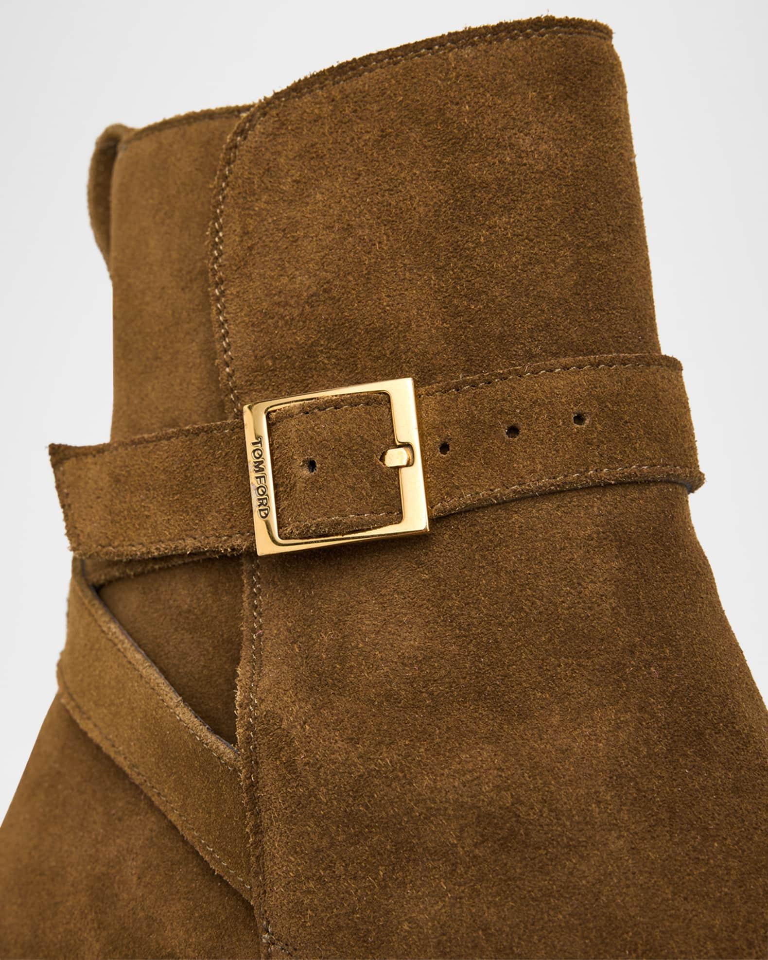 Men's Suede Buckle Ankle Boots Product Image