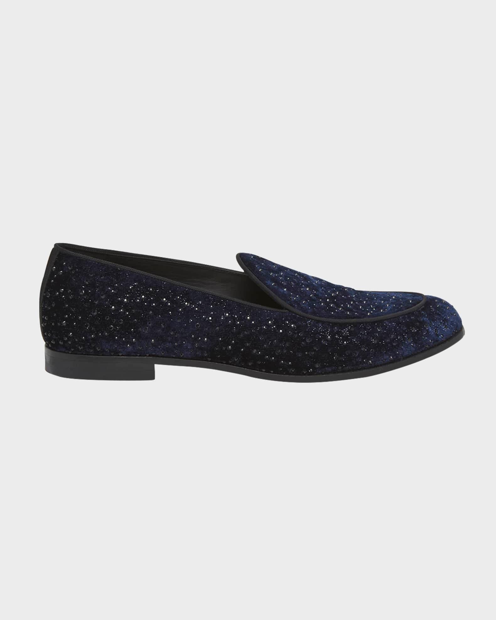 Men's Velvet and Crystal Venetian Loafers Product Image