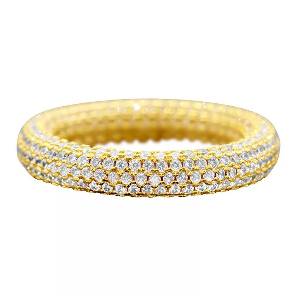 Adornia 14k Gold Plated Cubic Zirconia Pave Ring, Women's,  Product Image