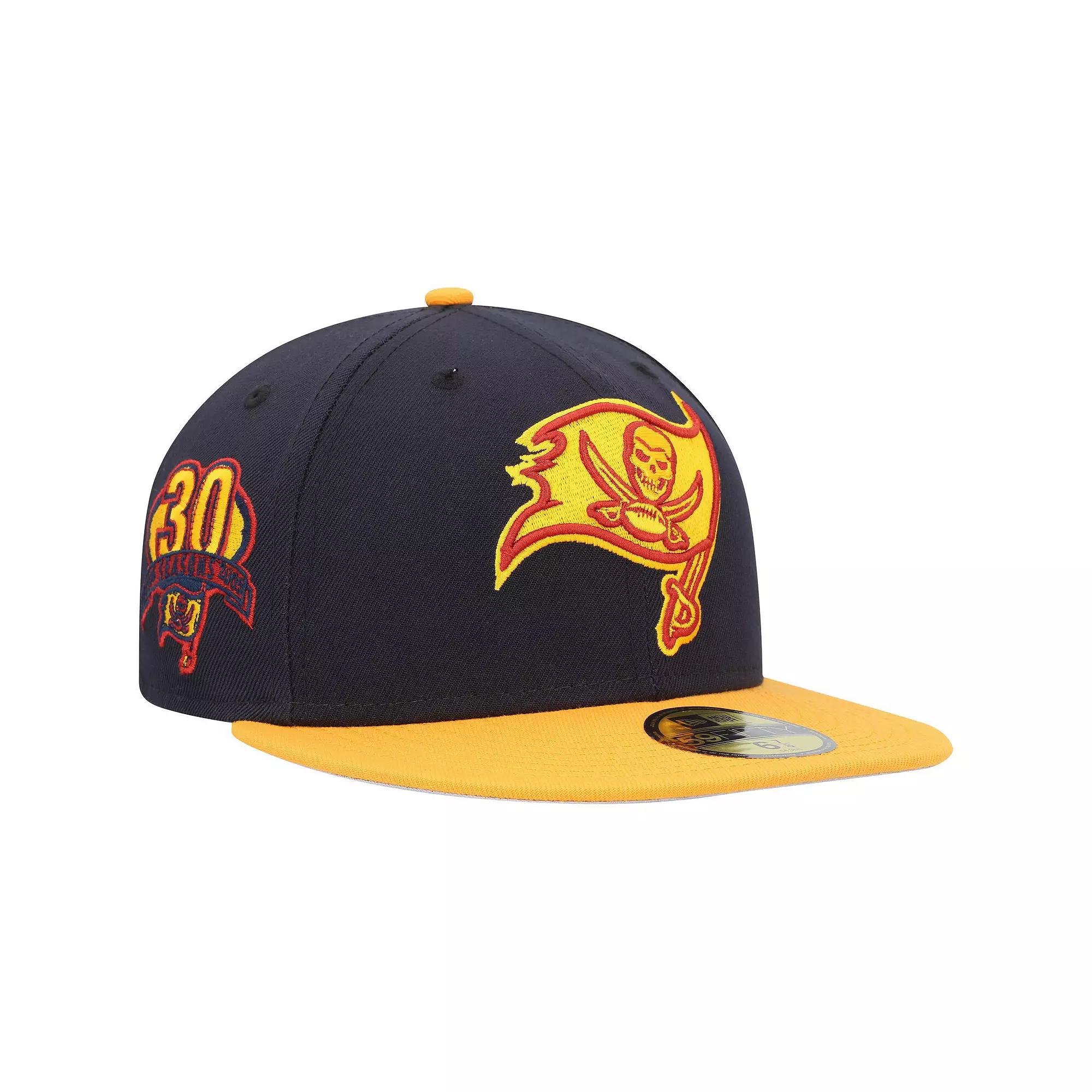 Men's New Era Navy/Gold Tampa Bay Buccaneers 30 Seasons 59FIFTY Fitted Hat,  Product Image