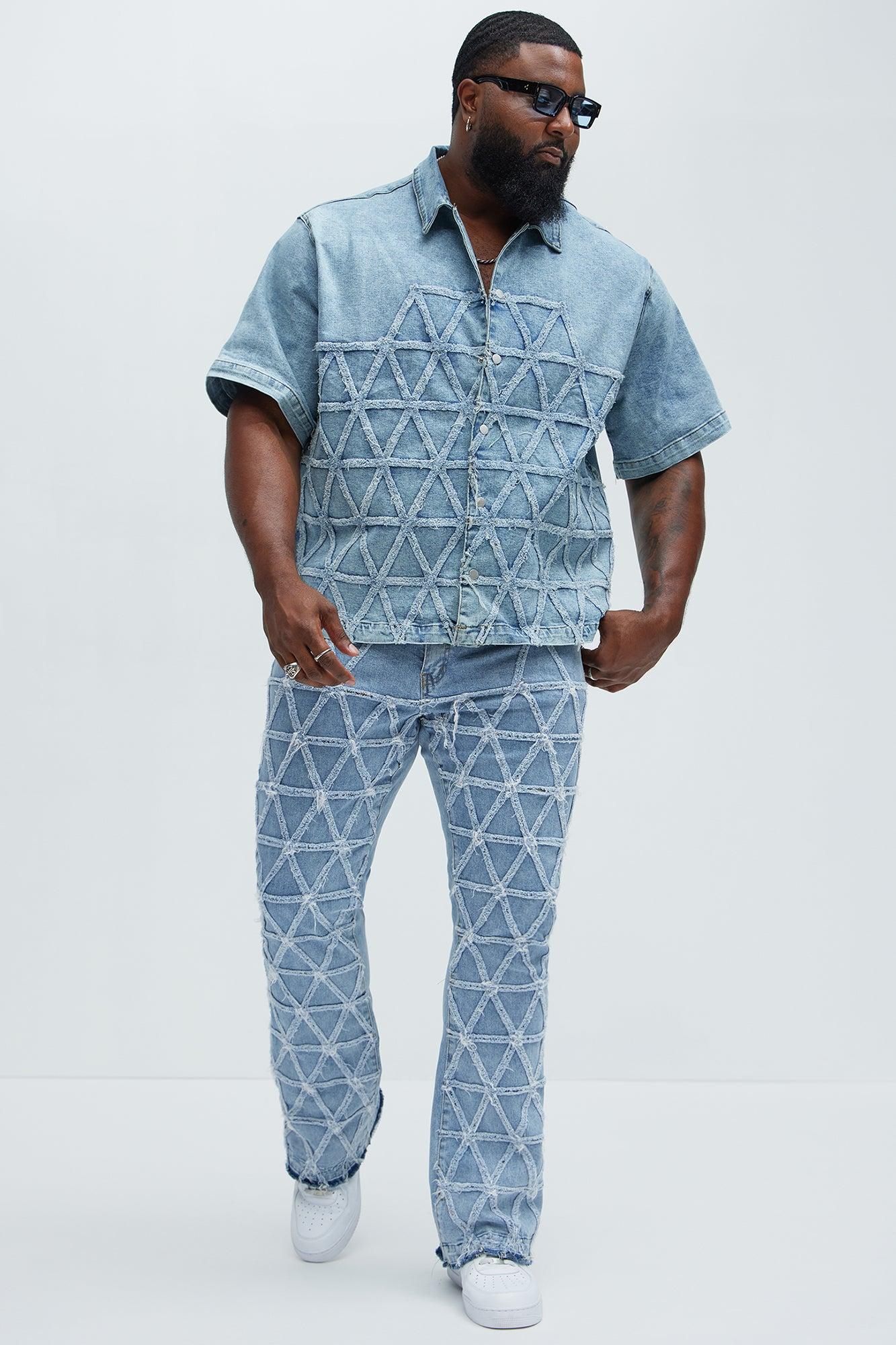 Interstellar Stacked Slim Flare Jeans - Light Blue Wash Product Image