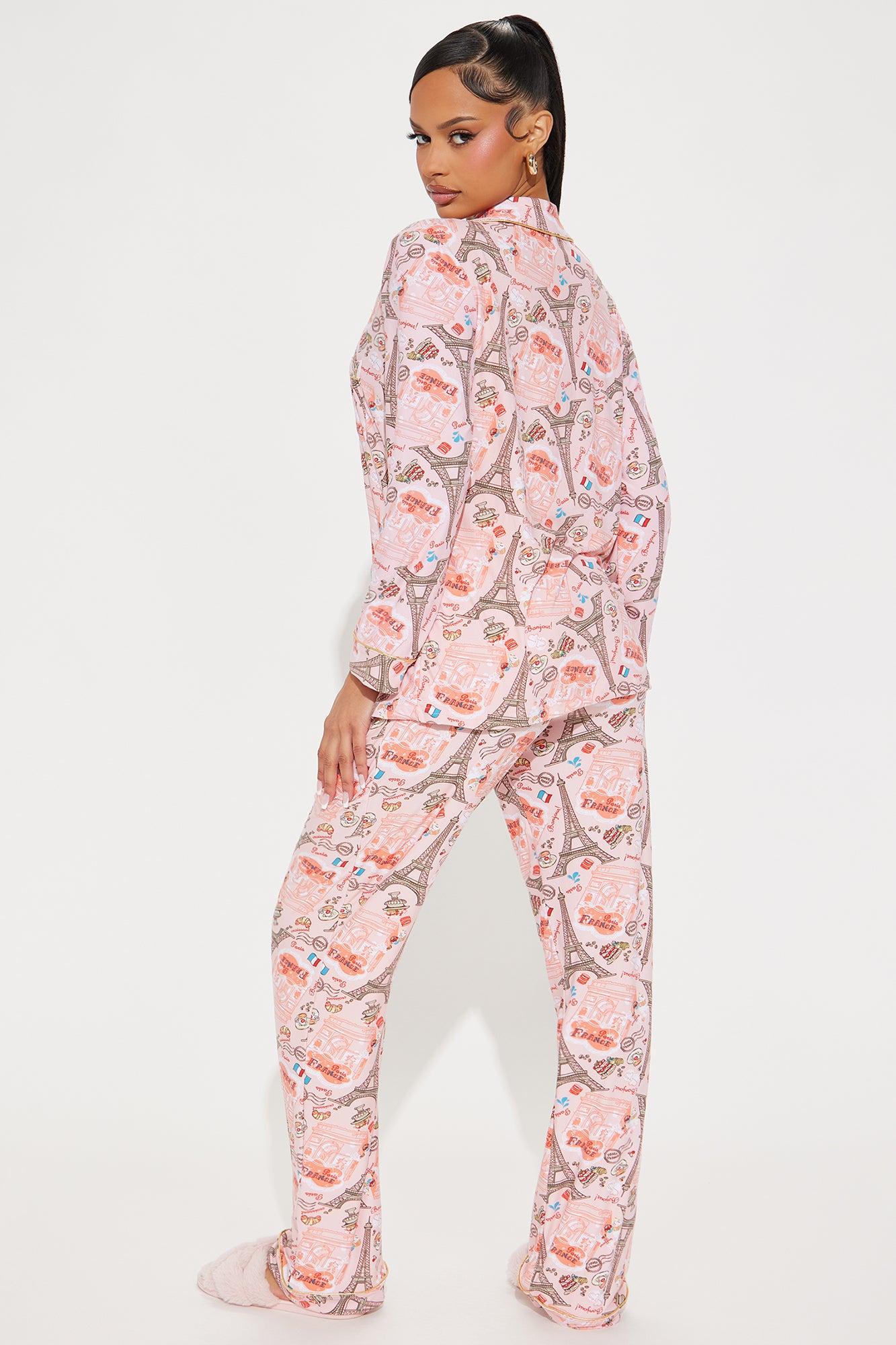 Dreaming In Paris PJ Pant Set - Pink/combo Product Image