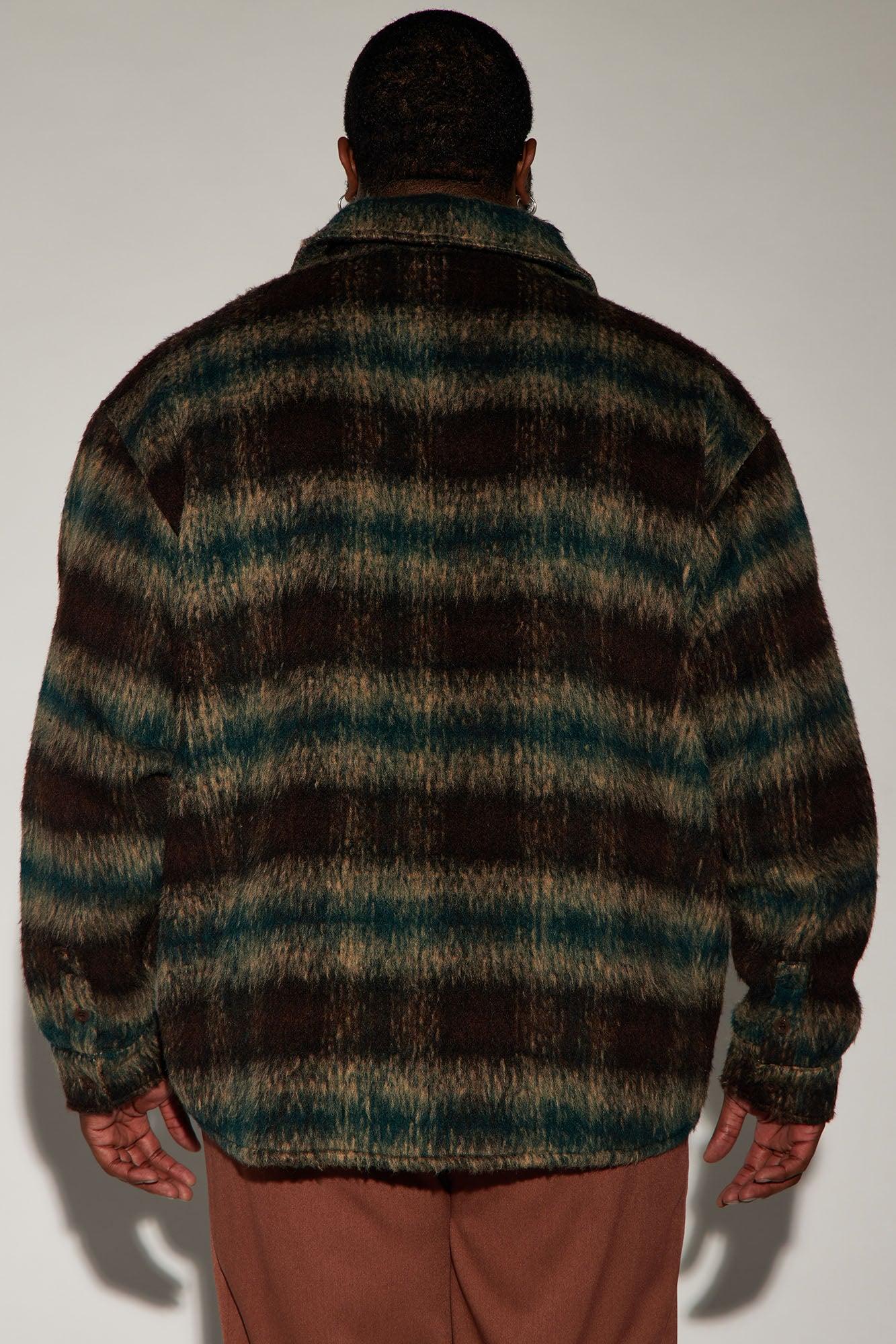 Move Up Plaid Shacket - Olive/combo Product Image