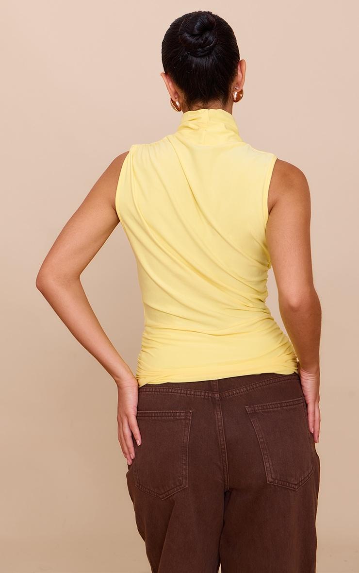 Lemon Soft Touch Ruched Side High Neck Top Product Image