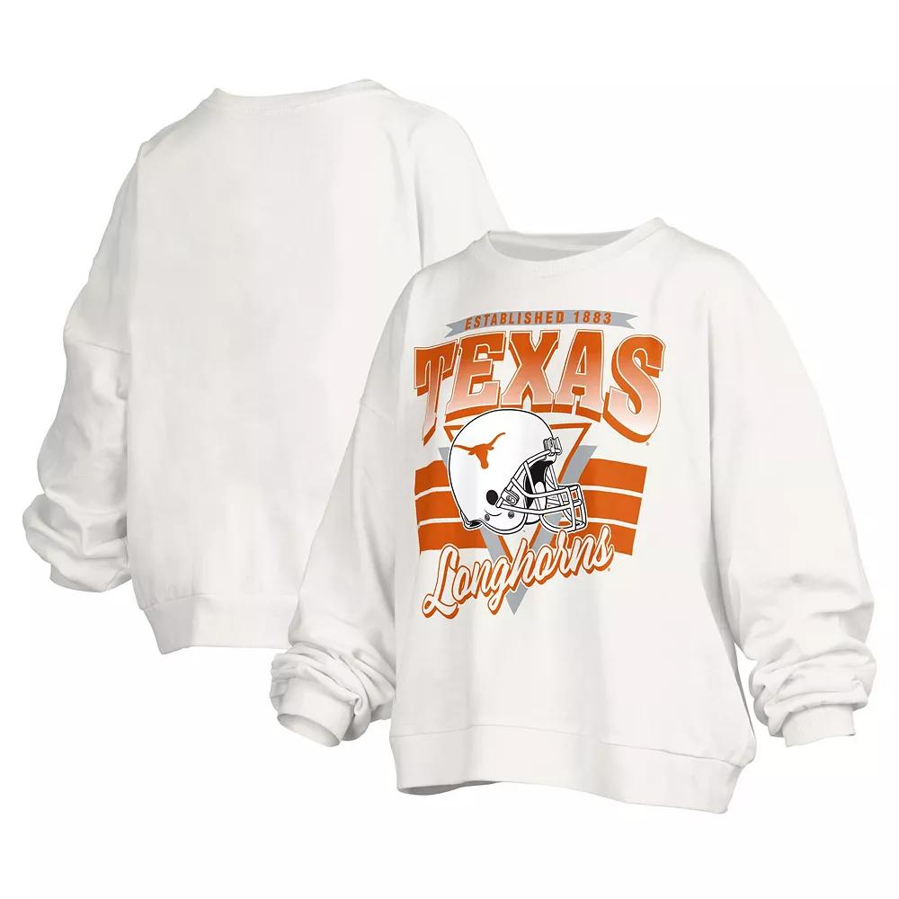 Women's Pressbox White Texas Longhorns Janice Retro Logo Over Product Image
