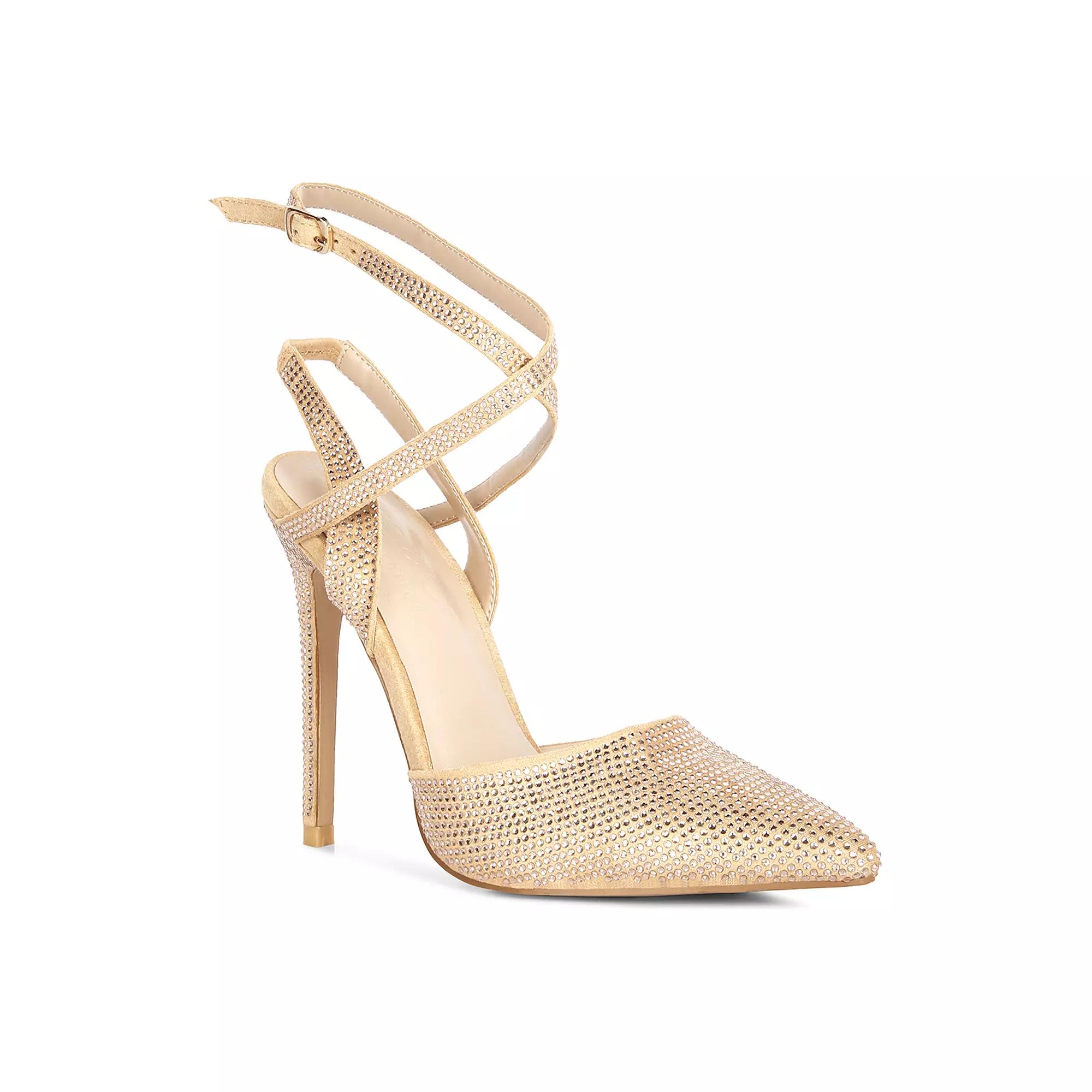 Rag & Co Charmer Women's Slingback High Heels, Size: 8, Beige Product Image