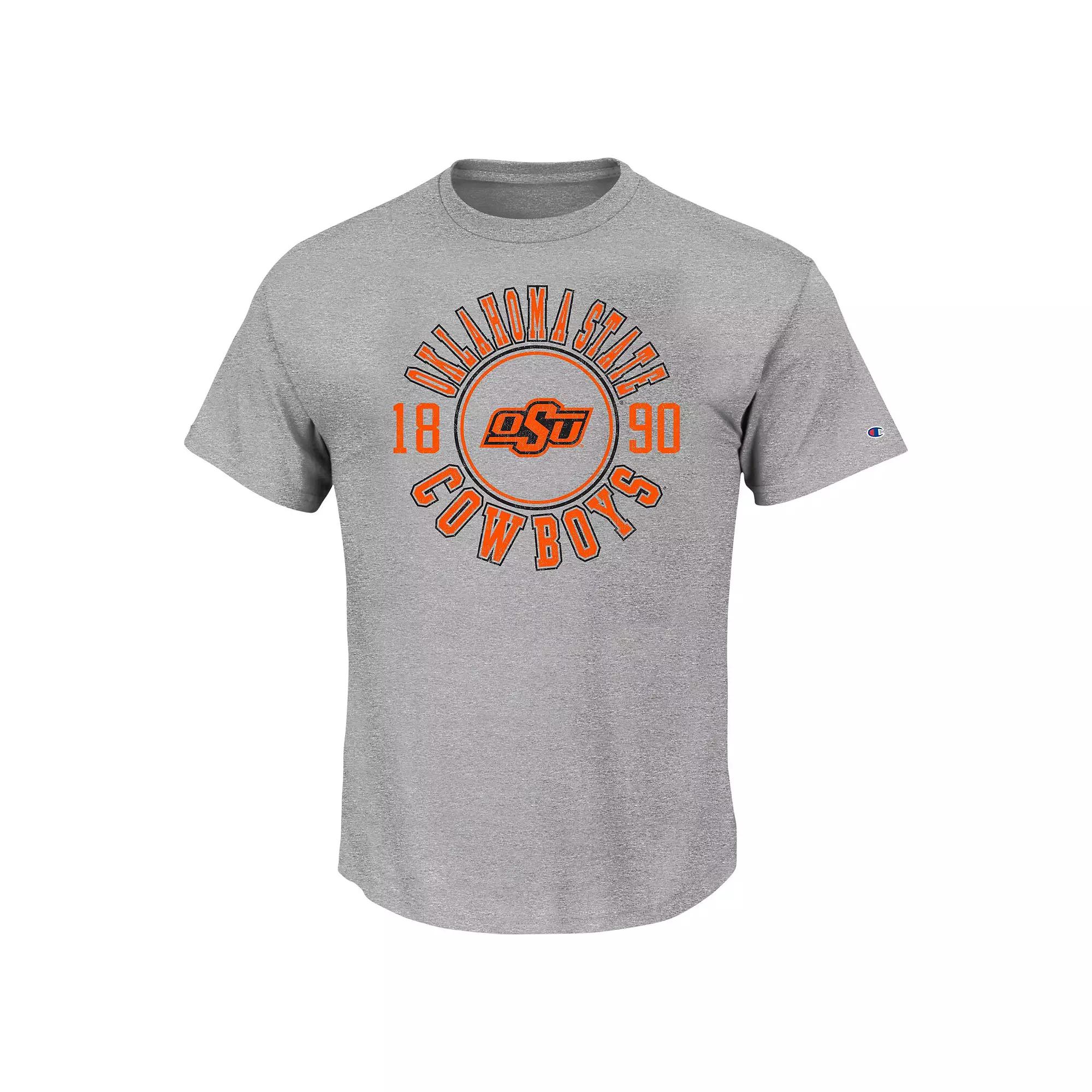 Men's Champion Heather Gray Oklahoma State Cowboys Big & Tall Circle Logo T-Shirt, Size: 3XB, Grey Product Image