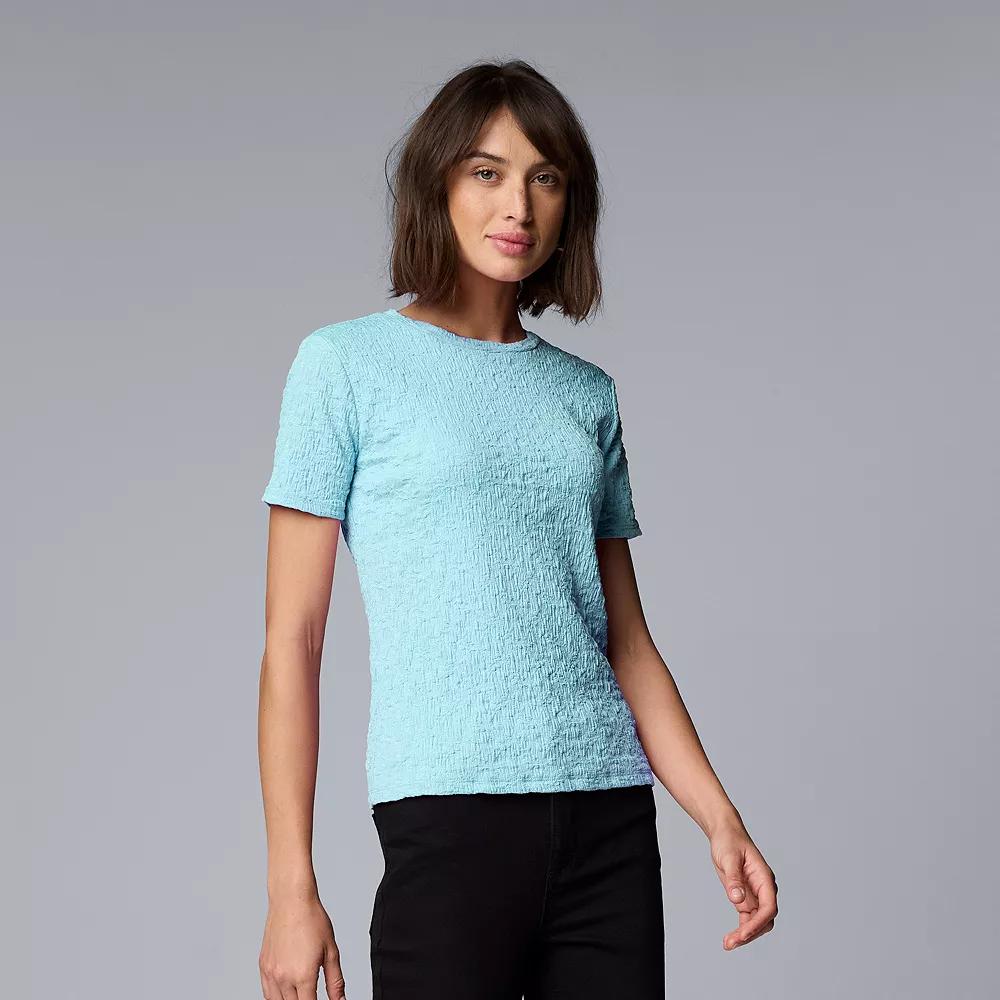 Women's Simply Vera Vera Wang Textured Tee, Size: XXL, Stratosphere Product Image