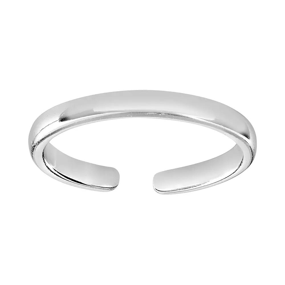 PRIMROSE Plated Sterling Silver Polished Band Toe Ring, Women's, Silver Tone Product Image