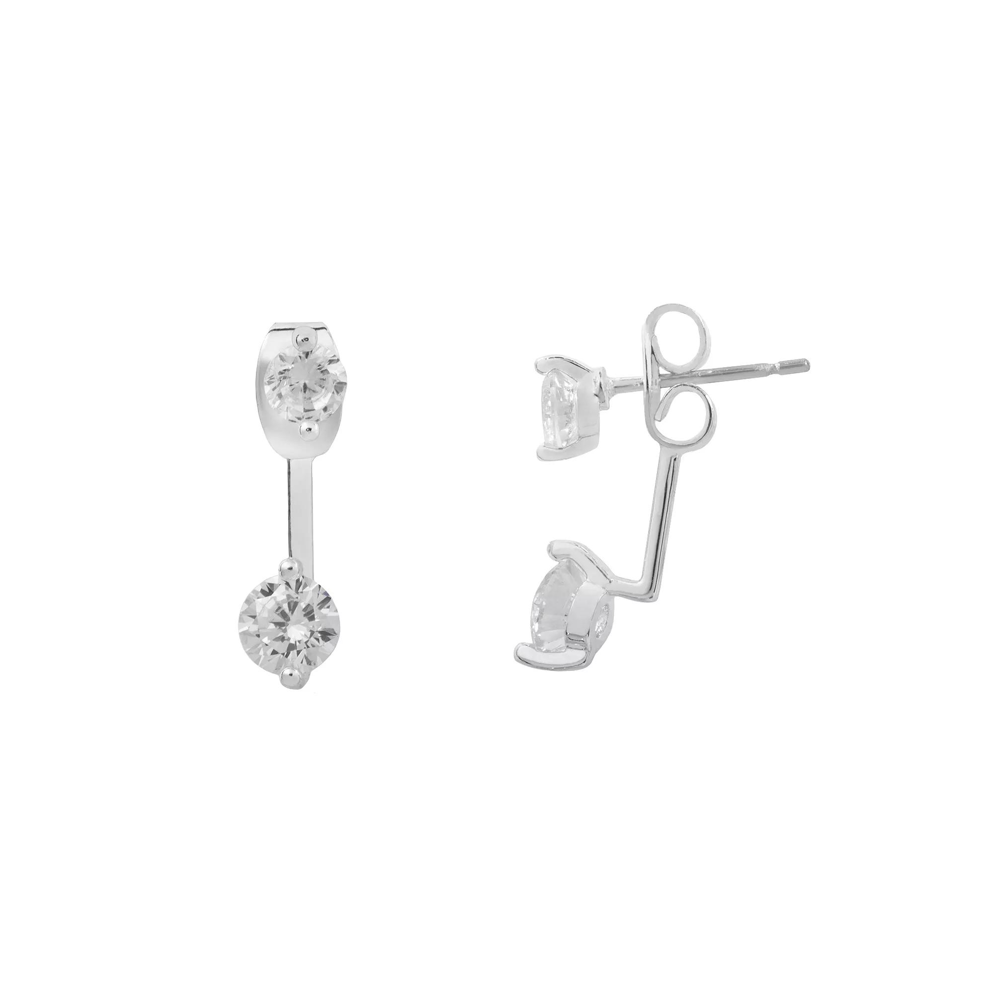 LC Lauren Conrad Silver Tone Cubic Zirconia Nickel Free Drop Earrings, Women's Product Image