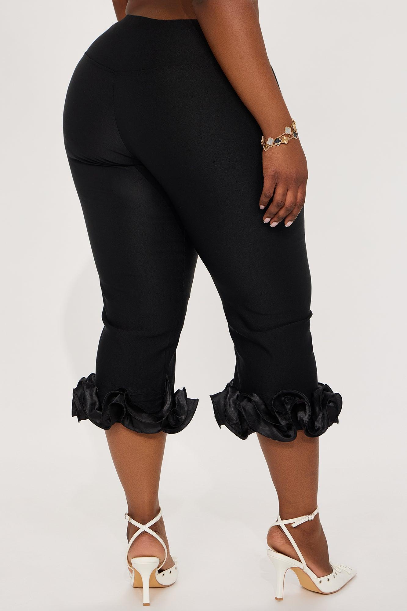 Lilibet Ruffle Capri Legging - Black Product Image