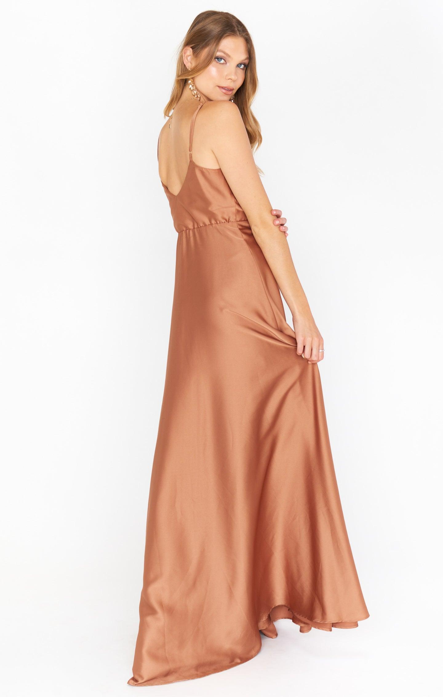 Faith Maxi Dress ~ Copper Luxe Satin Product Image