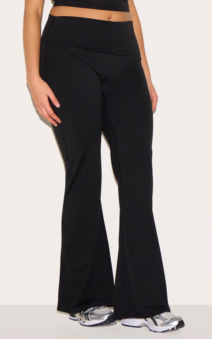 Plus Black Sculpt High Waist Flare Yoga Pants Product Image